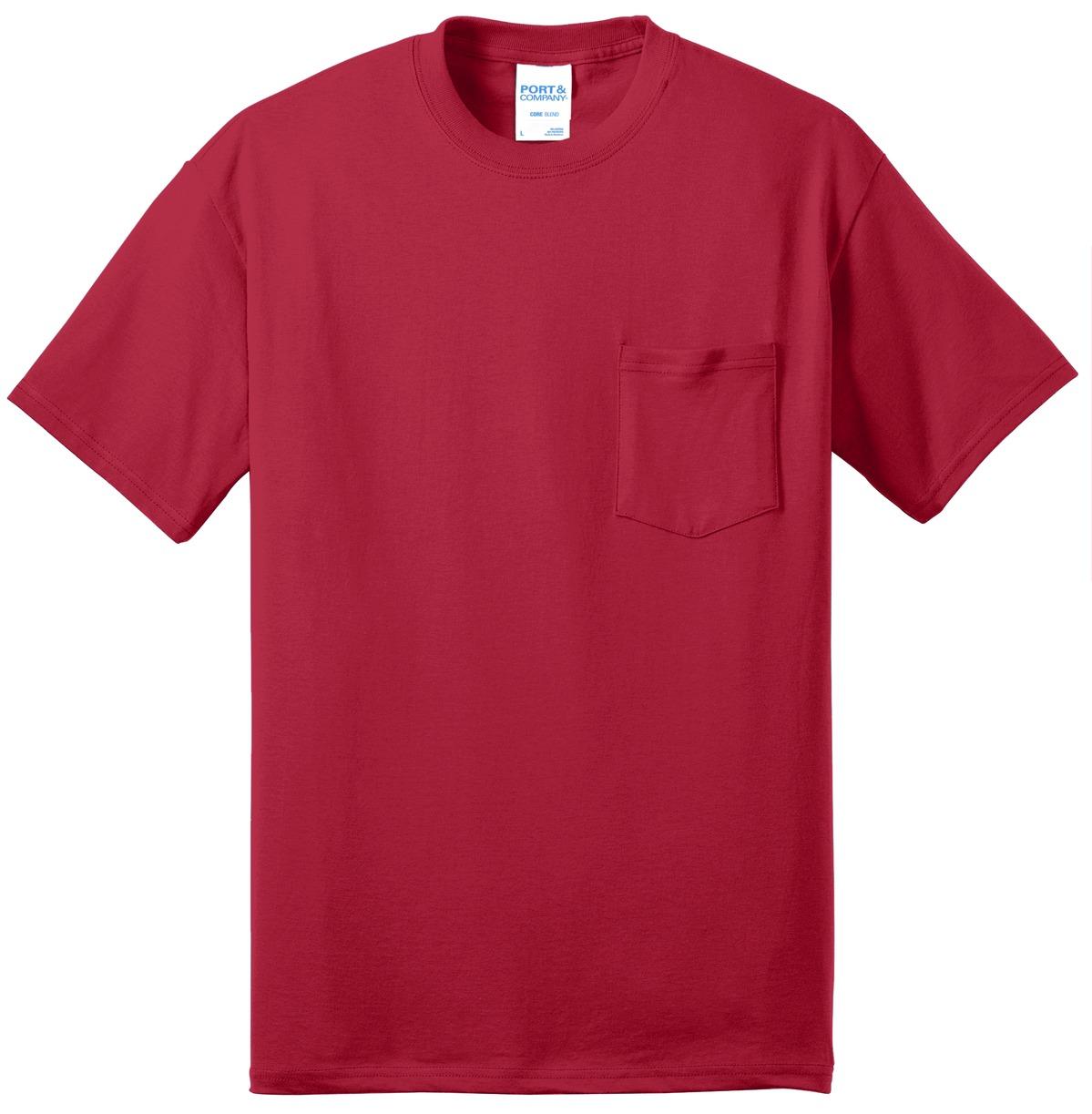 Port & Company ® Tall Core Blend Pocket Tee PC55PT Mens Sizes LT-4XLT