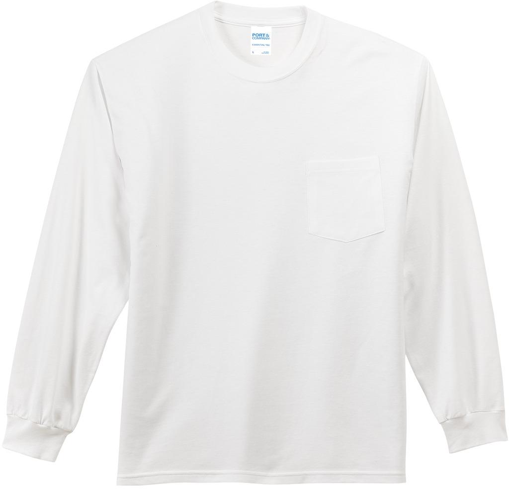 Port & Company ® Tall Long Sleeve Essential Pocket Tee PC61LSPT Sizes LT-4XLT