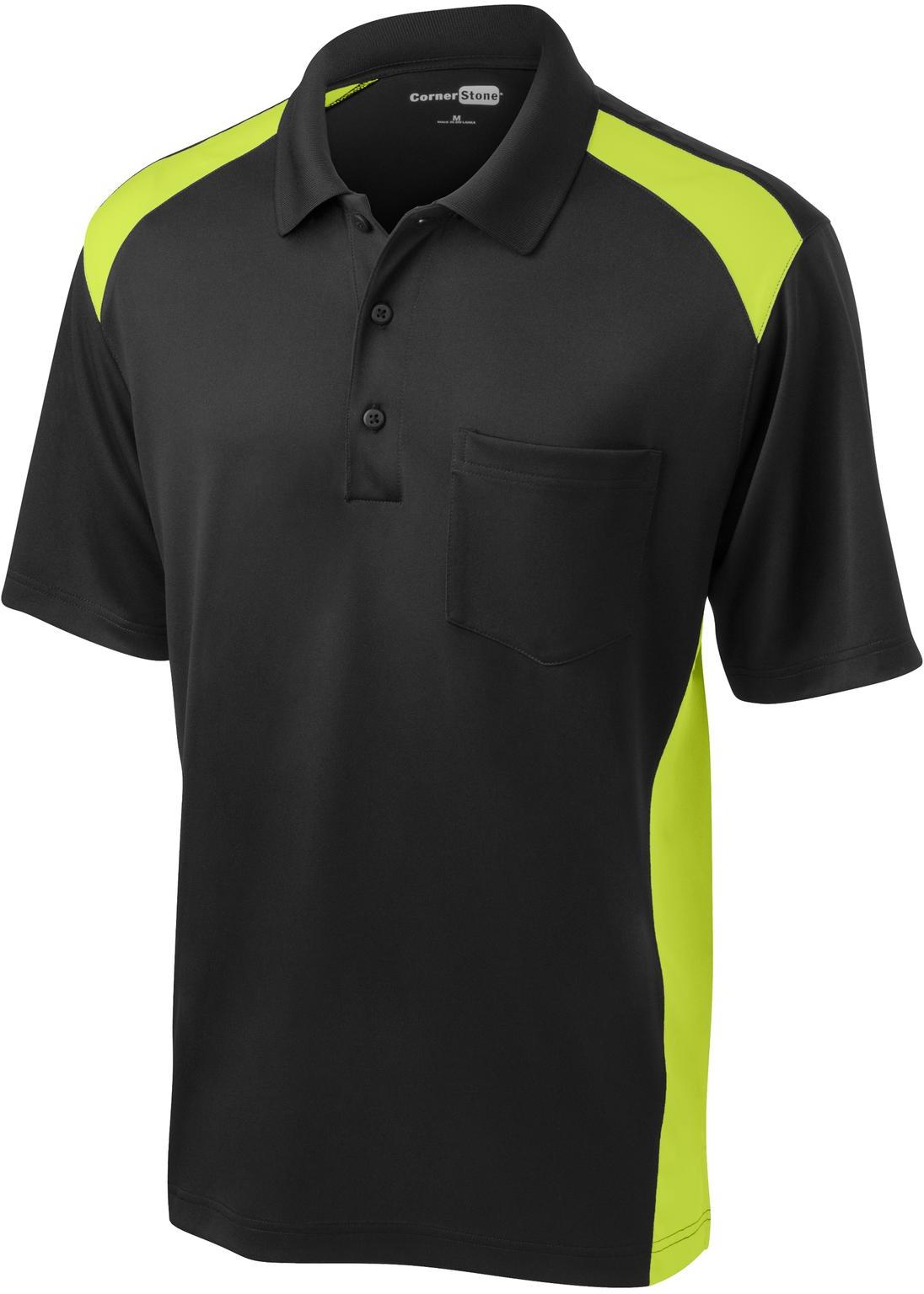Polo de bolsillo CornerStone ® Select a prueba de enganches de dos vías bloques de color CS416 tallas XS-4X - Imagen 24 de 37