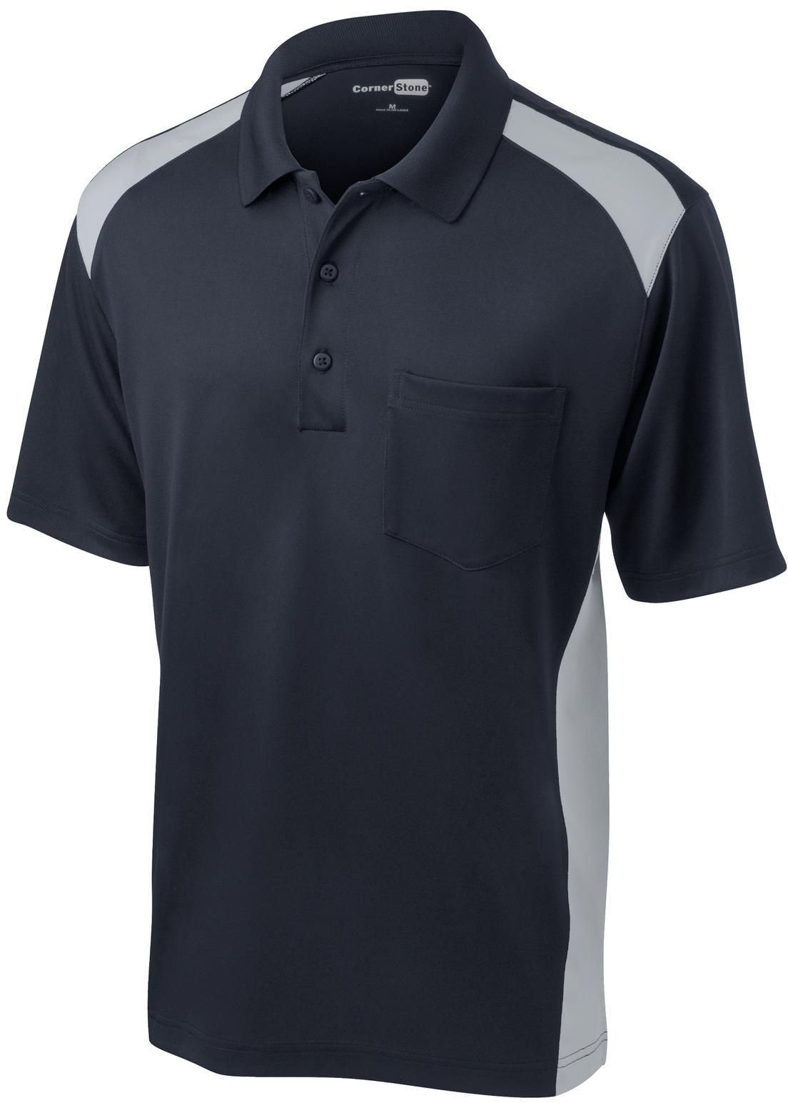 Polo de bolsillo CornerStone ® Select a prueba de enganches de dos vías bloques de color CS416 tallas XS-4X - Imagen 36 de 37