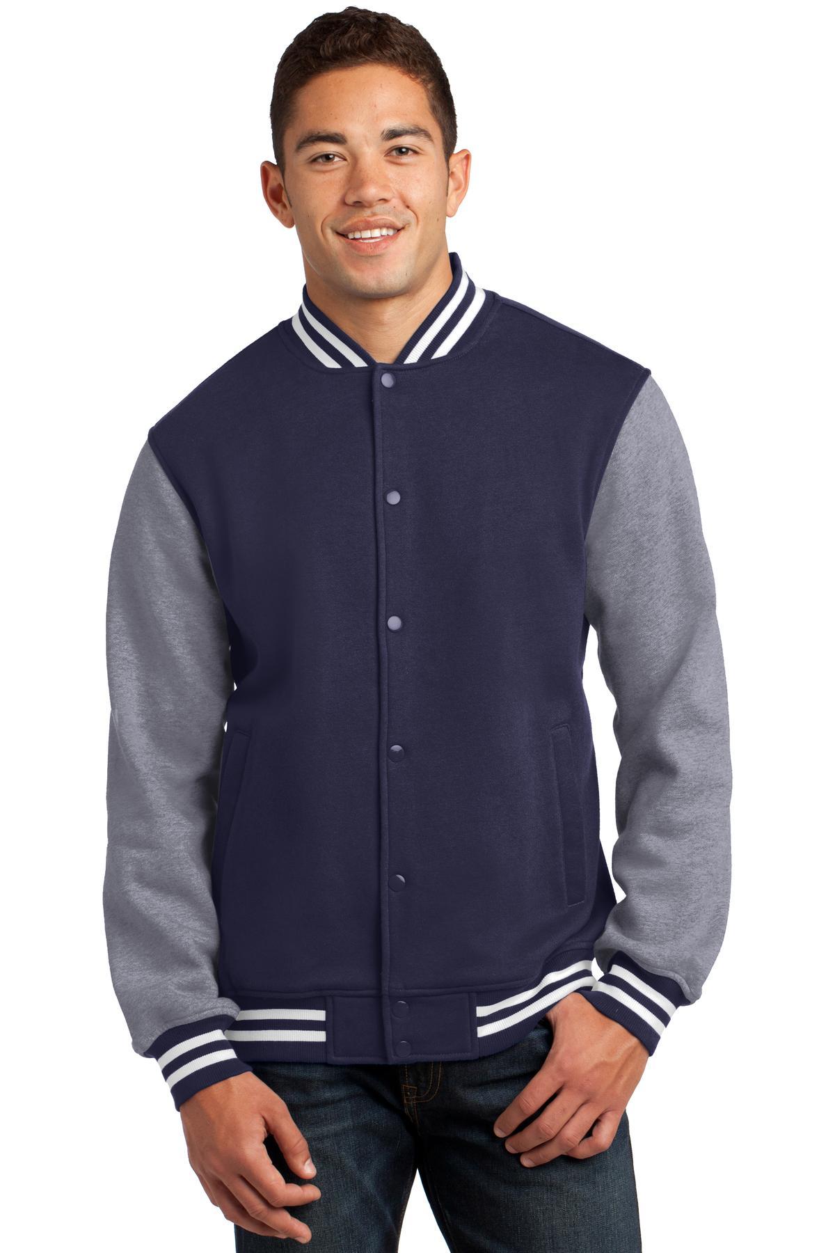 Sport-Tek ® Fleece Letterman Jacket ST270 Mens Sizes XS-4XL