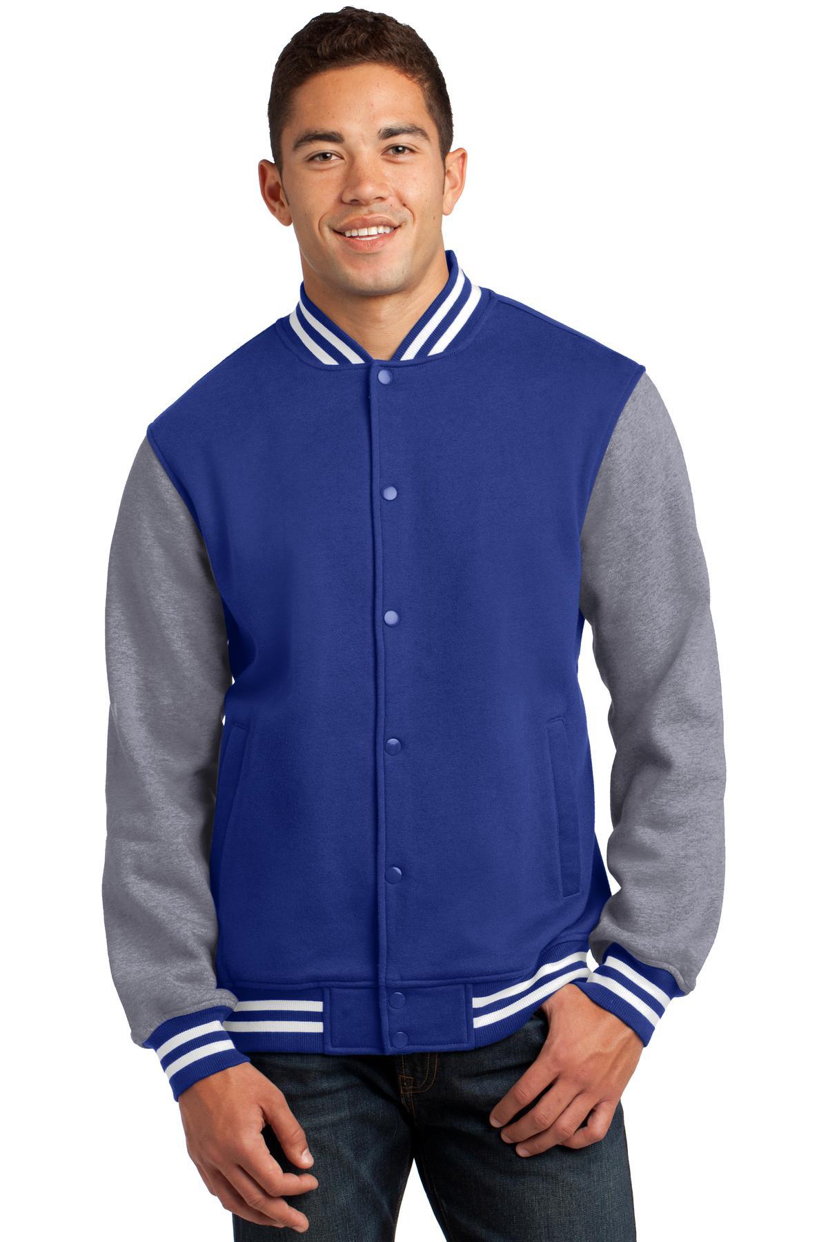 Sport-Tek ® Fleece Letterman Jacket ST270 Mens Sizes XS-4XL