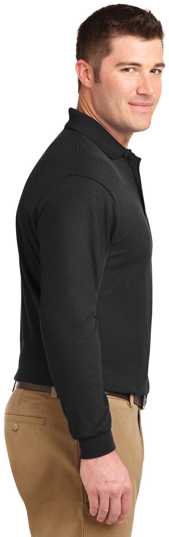 Port Authority ® Tall Silk Touch™ Long Sleeve Polo TLK500LS Mens Sizes LT-4XLT - Picture 4 of 25