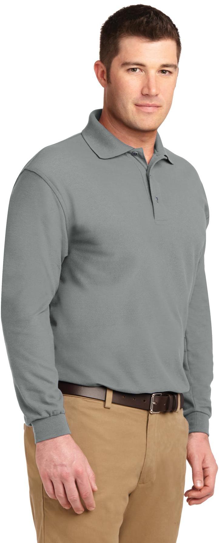 Port Authority ® Tall Silk Touch™ Long Sleeve Polo TLK500LS Mens Sizes LT-4XLT - Picture 9 of 25