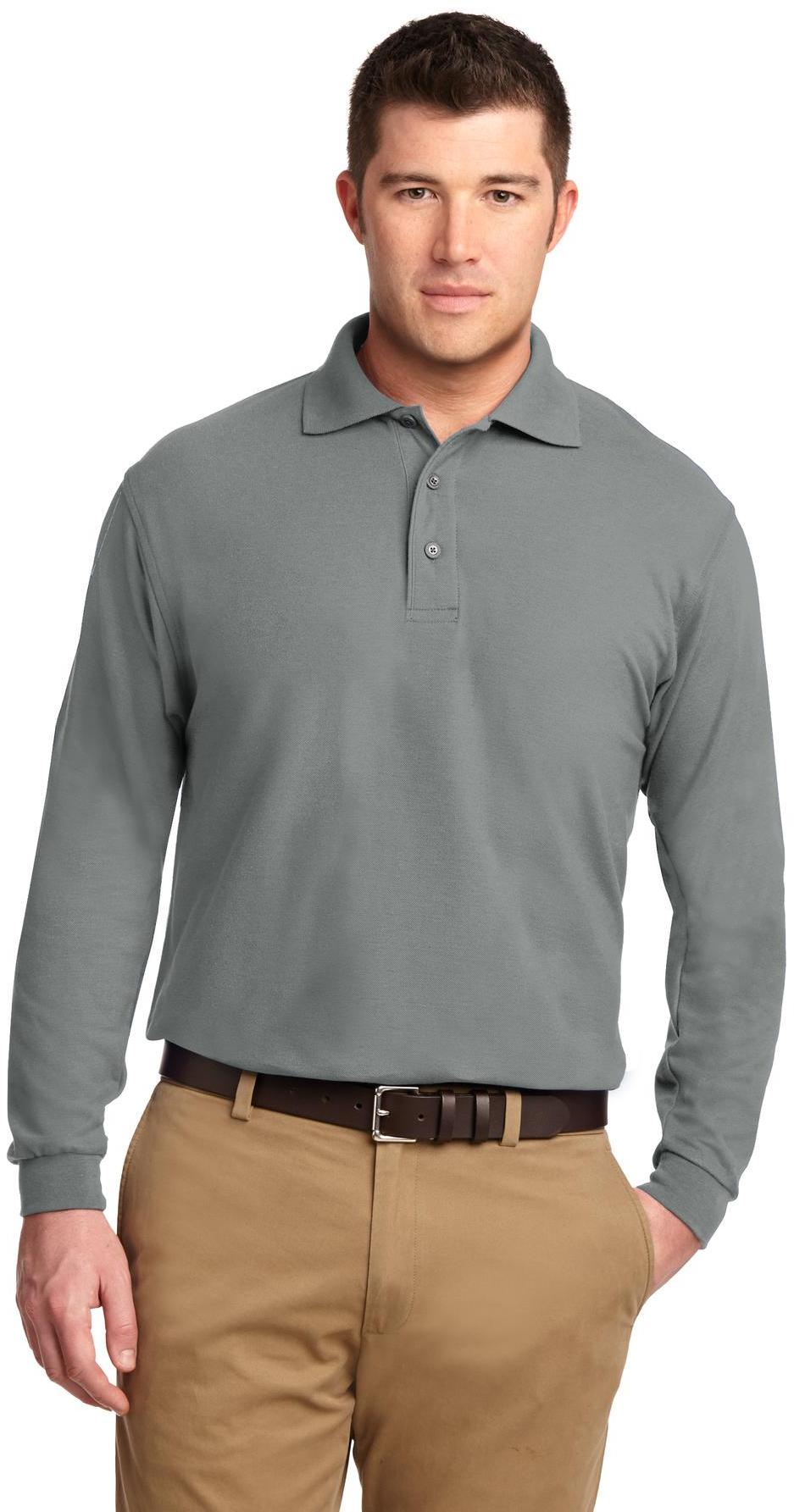 Port Authority ® Tall Silk Touch™ Long Sleeve Polo TLK500LS Mens Sizes LT-4XLT - Picture 8 of 25