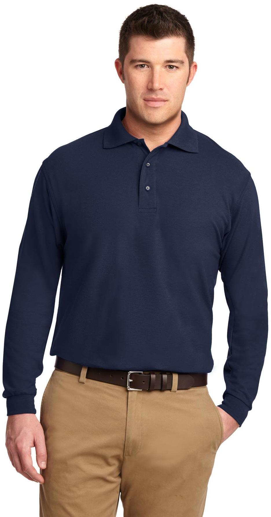Port Authority ® Tall Silk Touch™ Long Sleeve Polo TLK500LS Mens Sizes LT-4XLT - Picture 14 of 25