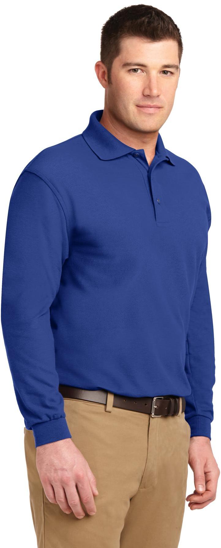 Port Authority ® Tall Silk Touch™ Long Sleeve Polo TLK500LS Mens Sizes LT-4XLT - Picture 21 of 25