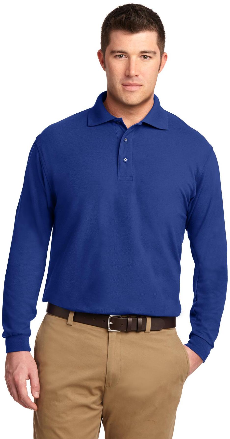 Port Authority ® Tall Silk Touch™ Long Sleeve Polo TLK500LS Mens Sizes LT-4XLT - Picture 20 of 25