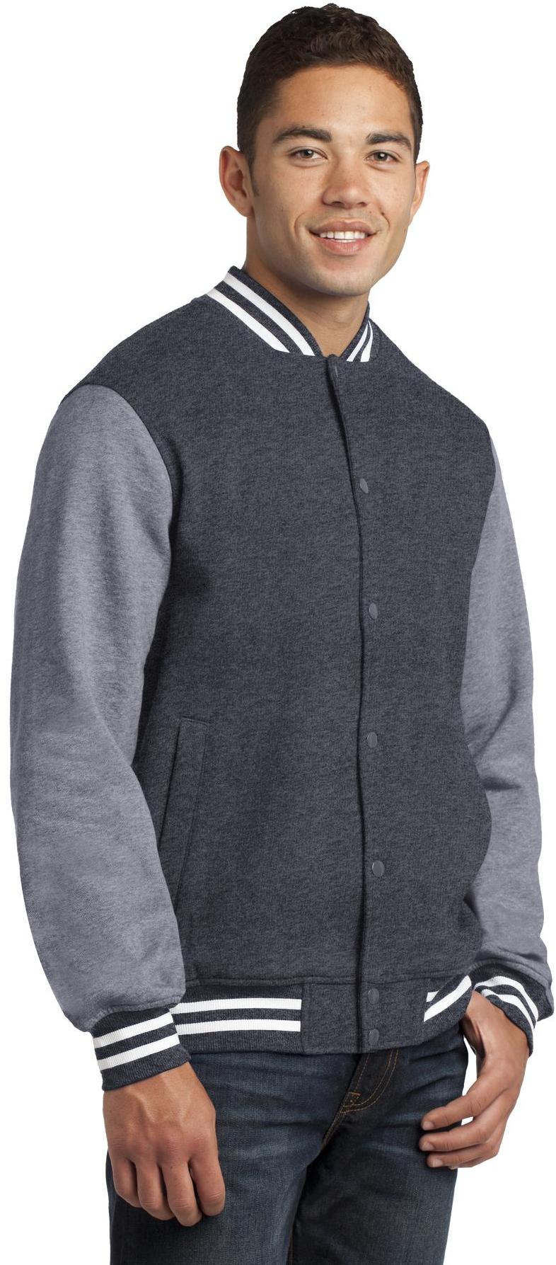 Sport-Tek ® Fleece Letterman Jacket ST270 Mens Sizes XS-4XL