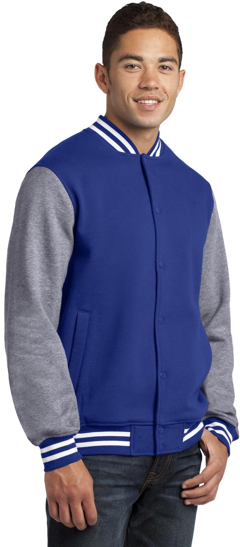 Sport-Tek ® Fleece Letterman Jacket ST270 Mens Sizes XS-4XL