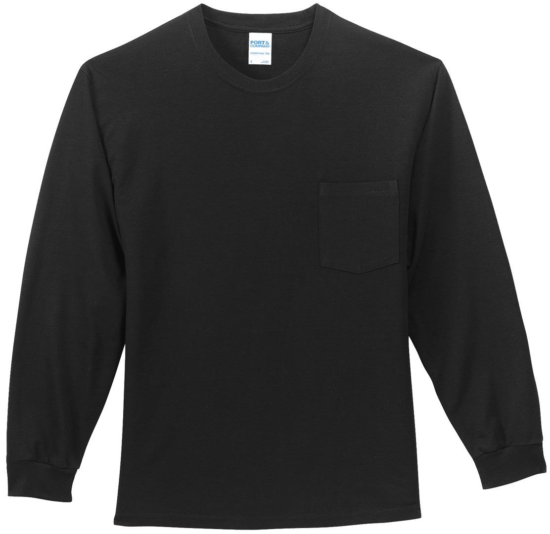 Port & Company ® Tall Long Sleeve Essential Pocket Tee PC61LSPT Sizes LT-4XLT