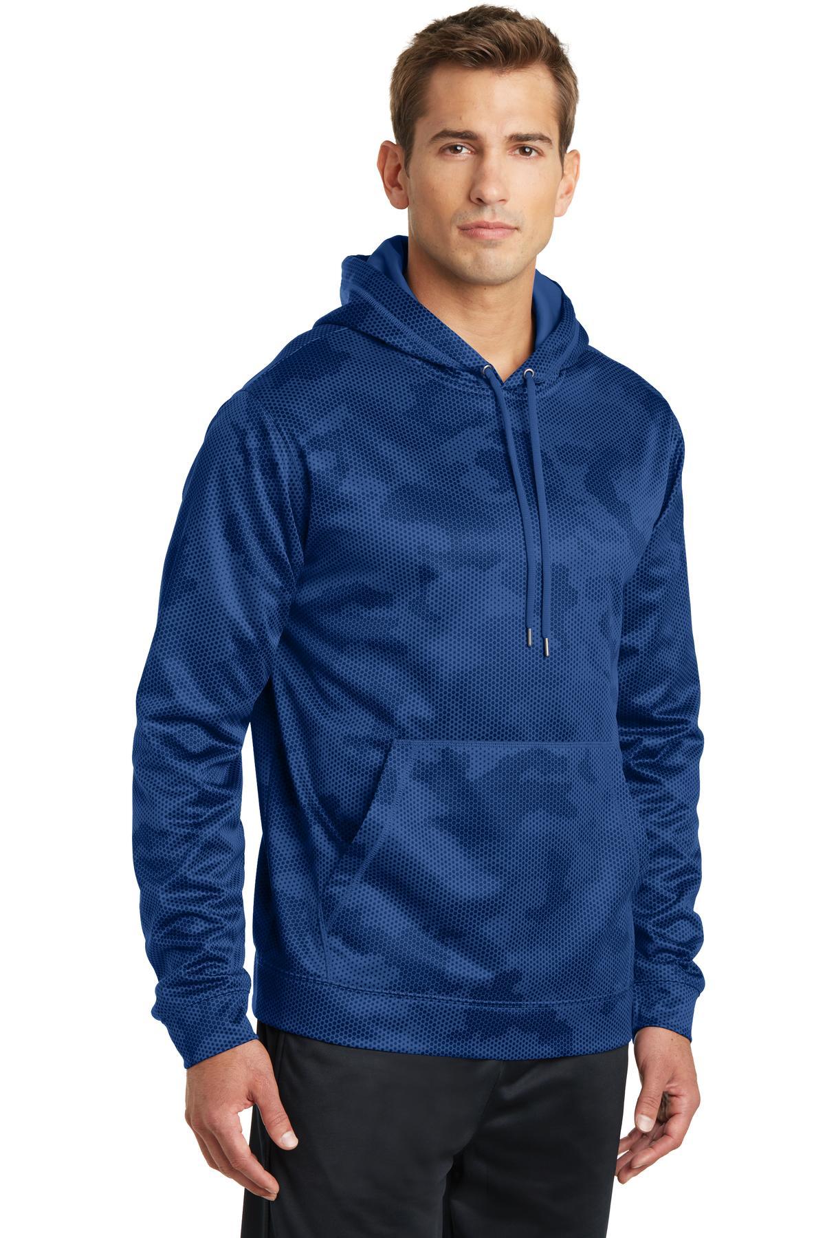 Sport-Tek ® Sport-Wick ® CamoHex Fleece Hooded Pullover ST240 Mens Sizes XS-4XL