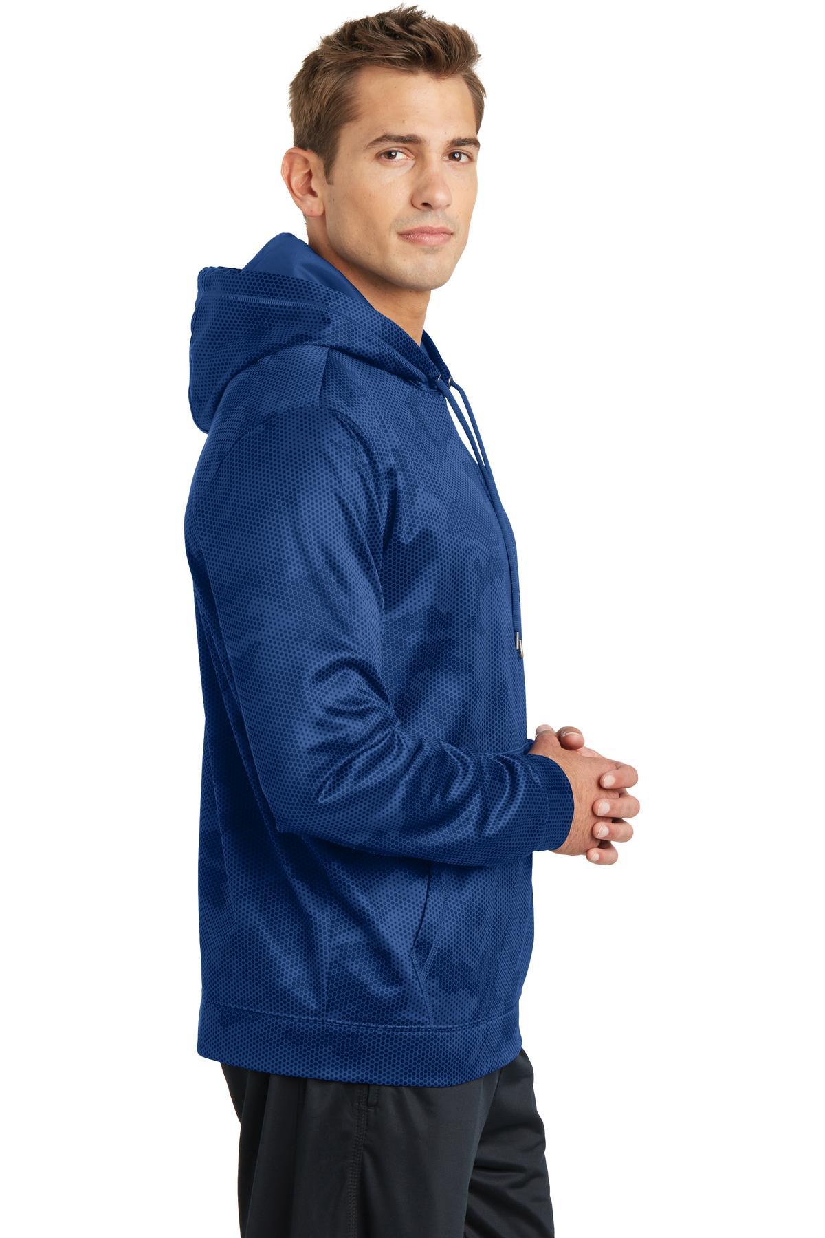 Sport-Tek ® Sport-Wick ® CamoHex Fleece Hooded Pullover ST240 Mens Sizes XS-4XL