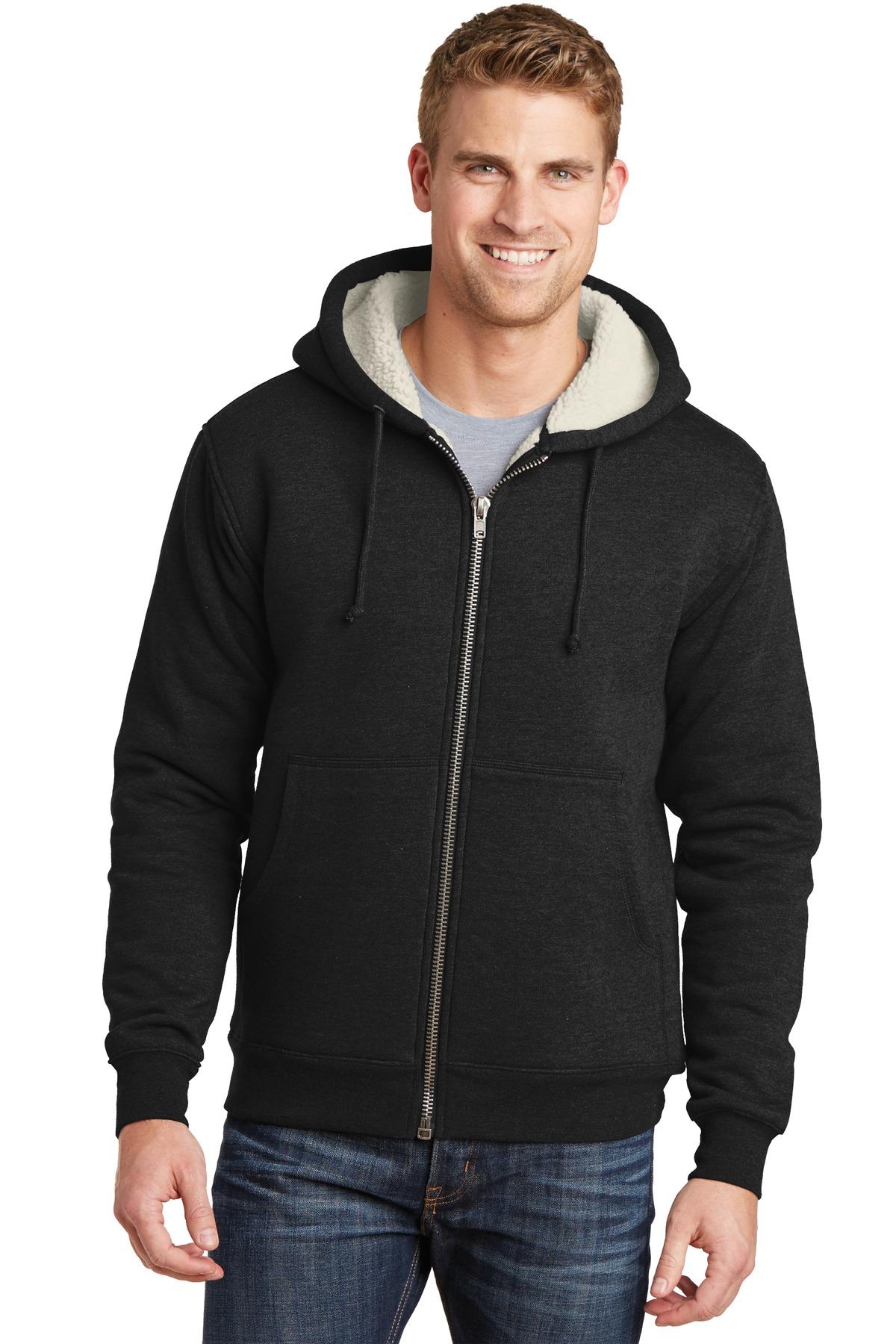 CornerStone ® Heavyweight Sherpa-Lined Hooded Fleece Jacket CS625 Sizes XS-6XL - Picture 2 of 19