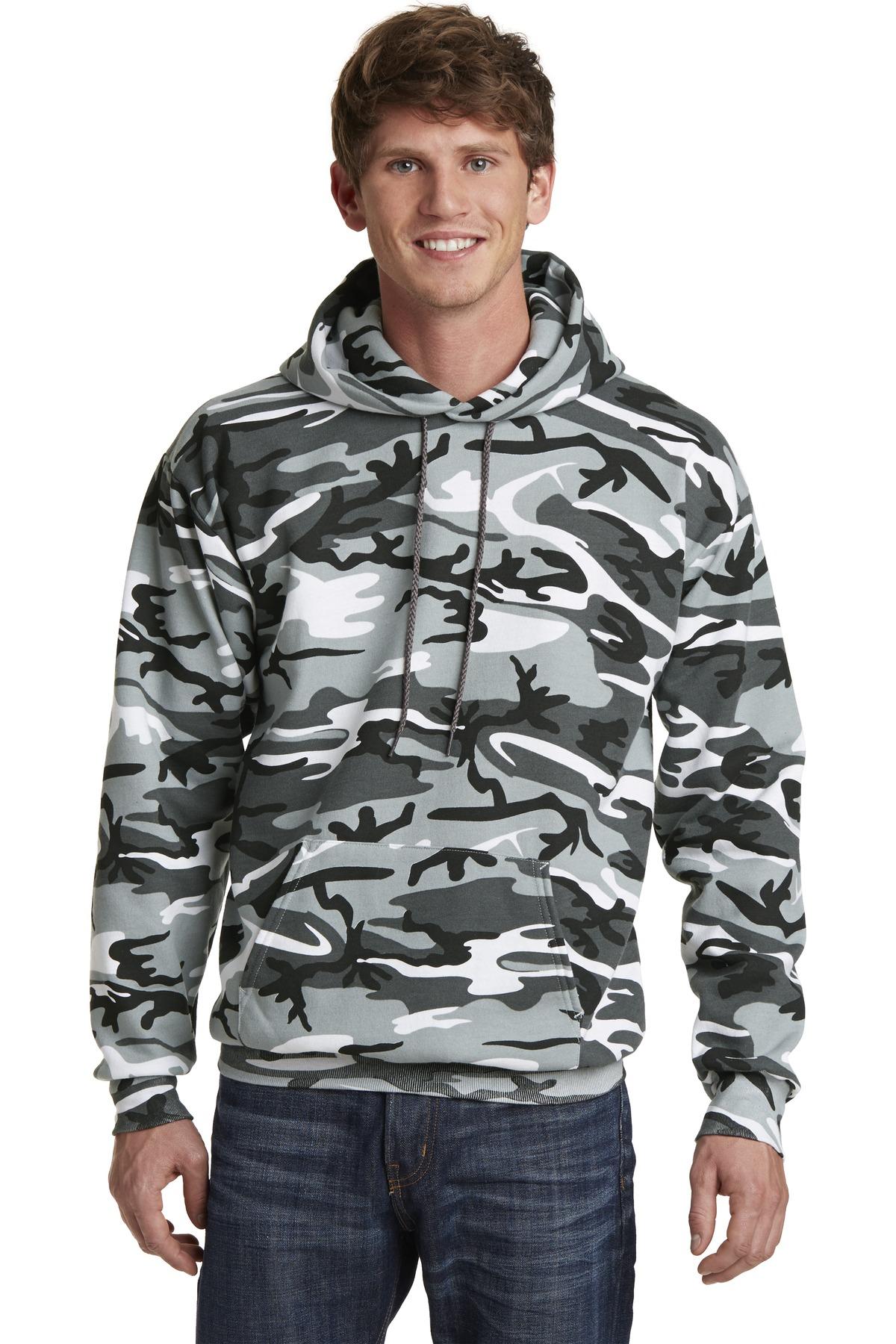 Port & Company ® Core Fleece Camo Pullover Hooded Sweatshirt PC78HC Sizes S-4XL