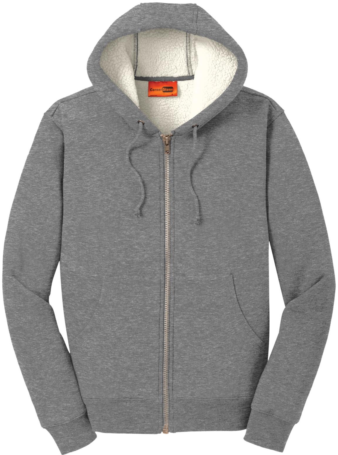 CornerStone ® Heavyweight Sherpa-Lined Hooded Fleece Jacket CS625 Sizes XS-6XL - Picture 12 of 19