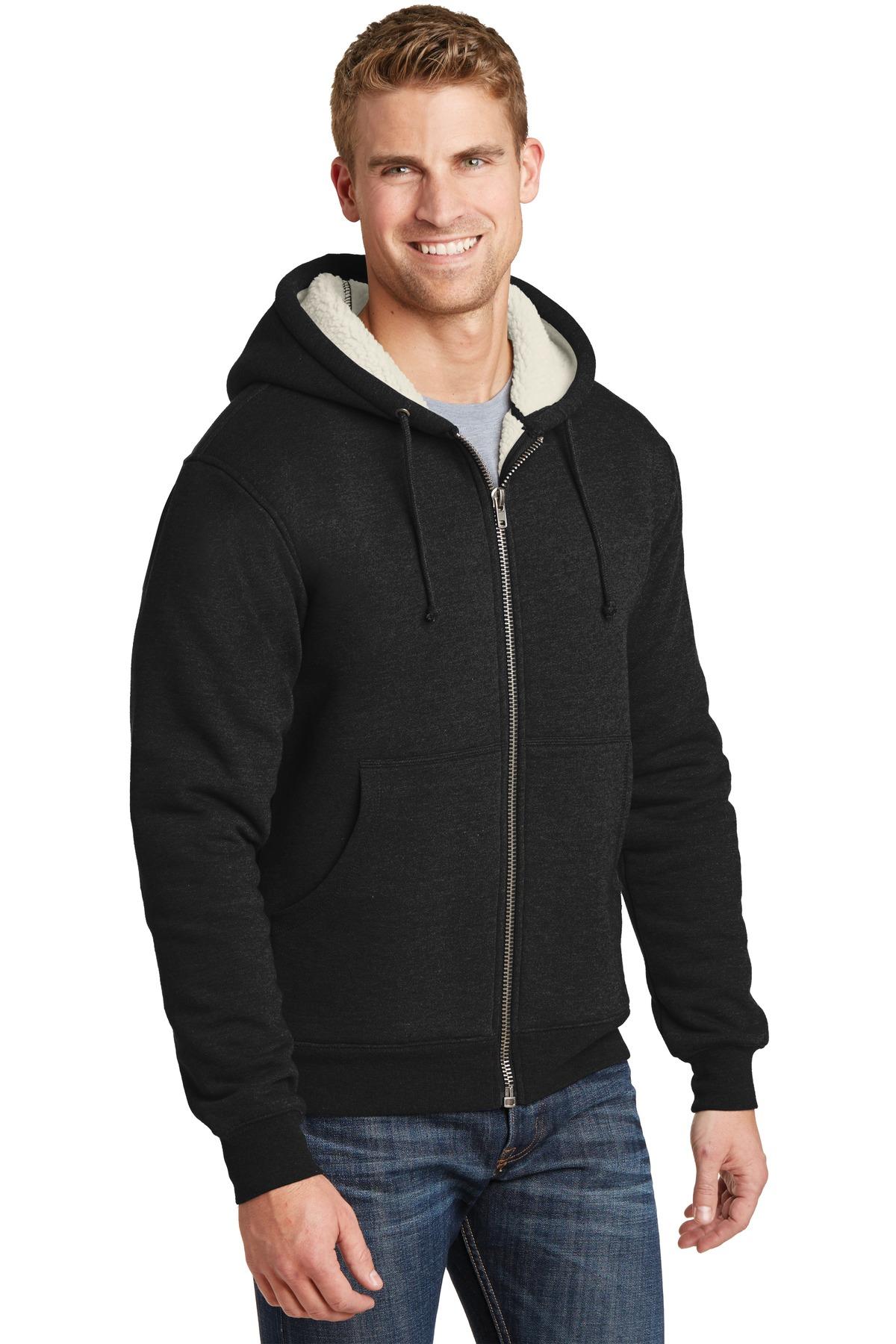 CornerStone ® Heavyweight Sherpa-Lined Hooded Fleece Jacket CS625 Sizes XS-6XL - Picture 3 of 19