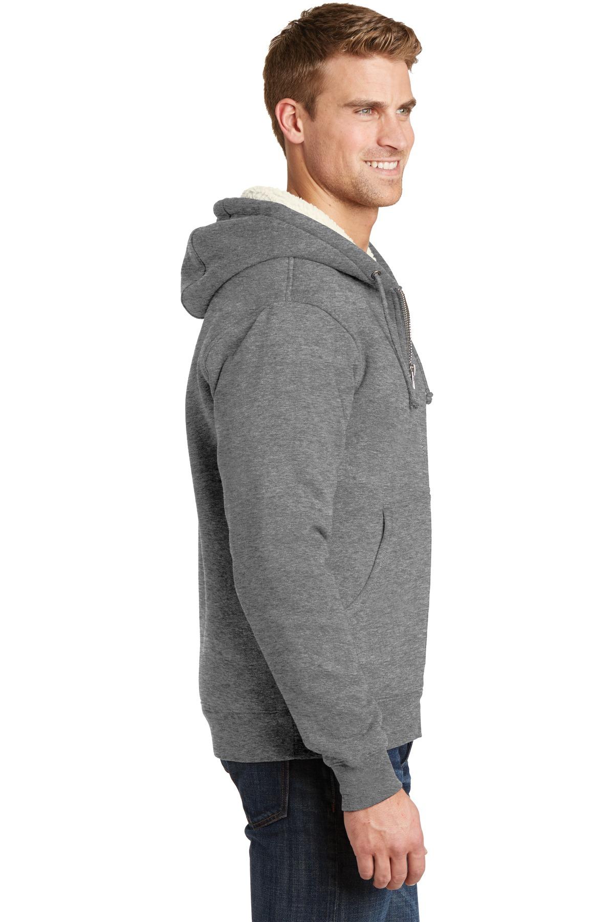 CornerStone ® Heavyweight Sherpa-Lined Hooded Fleece Jacket CS625 Sizes XS-6XL - Picture 10 of 19
