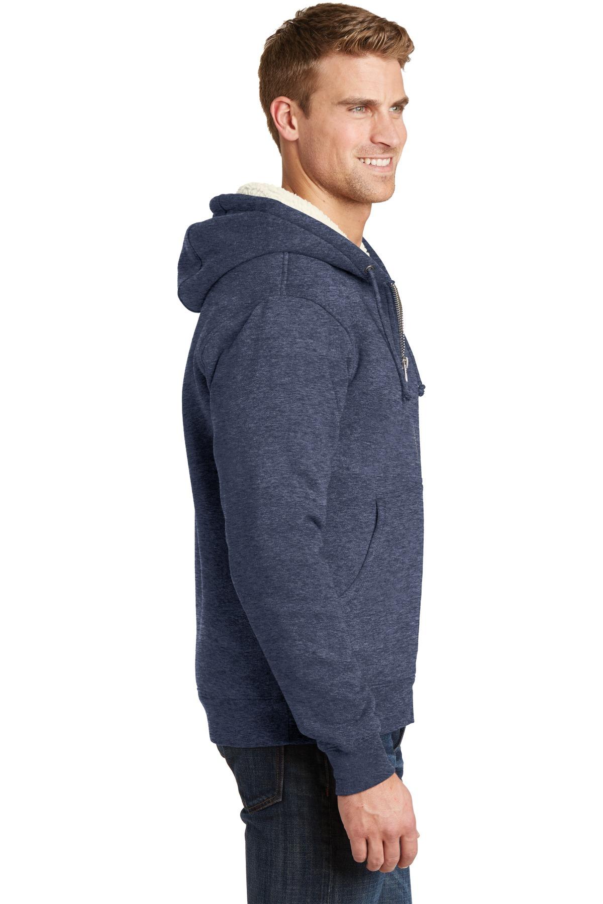 CornerStone ® Heavyweight Sherpa-Lined Hooded Fleece Jacket CS625 Sizes XS-6XL - Picture 16 of 19
