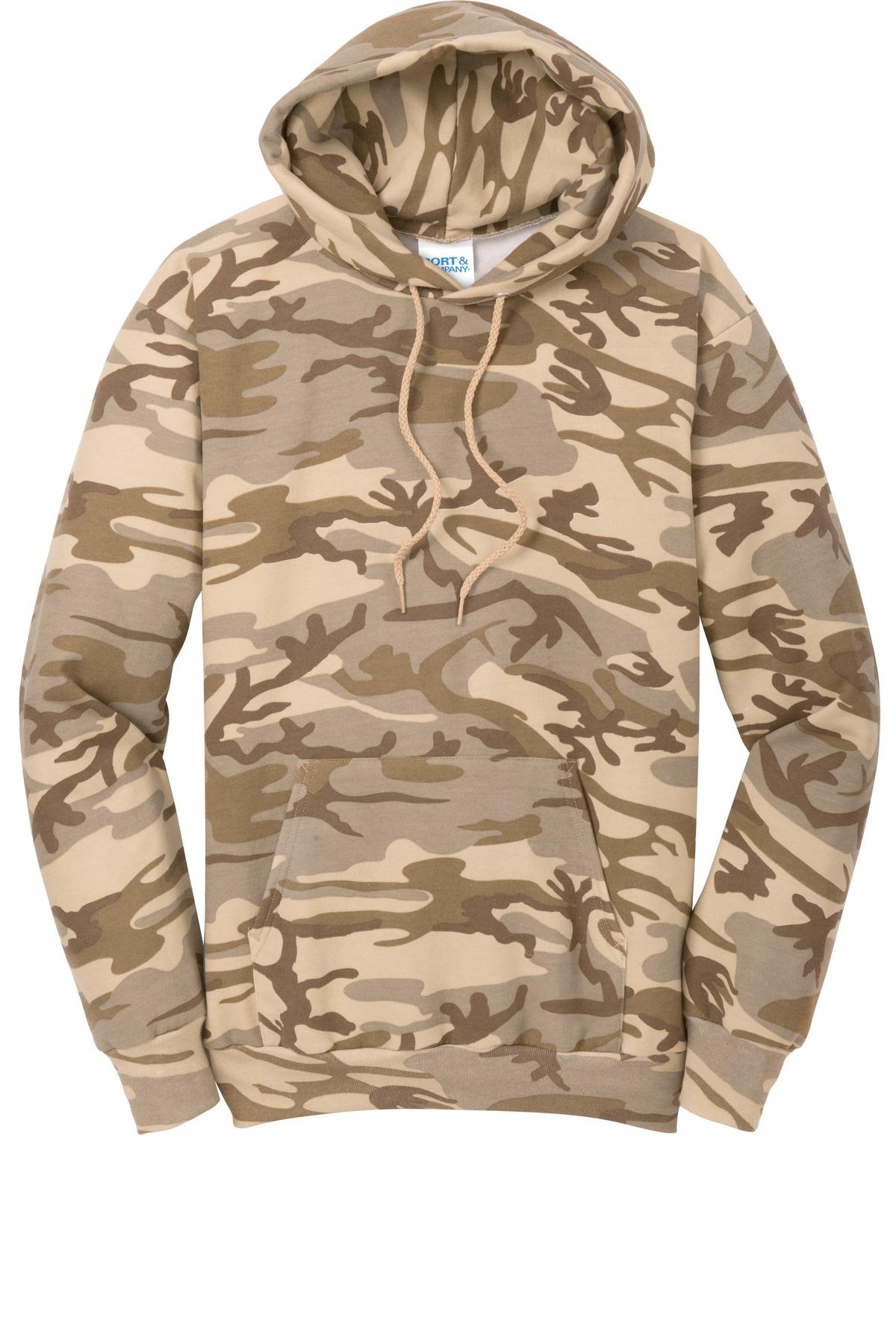 Port & Company ® Core Fleece Camo Pullover Hooded Sweatshirt PC78HC Sizes S-4XL