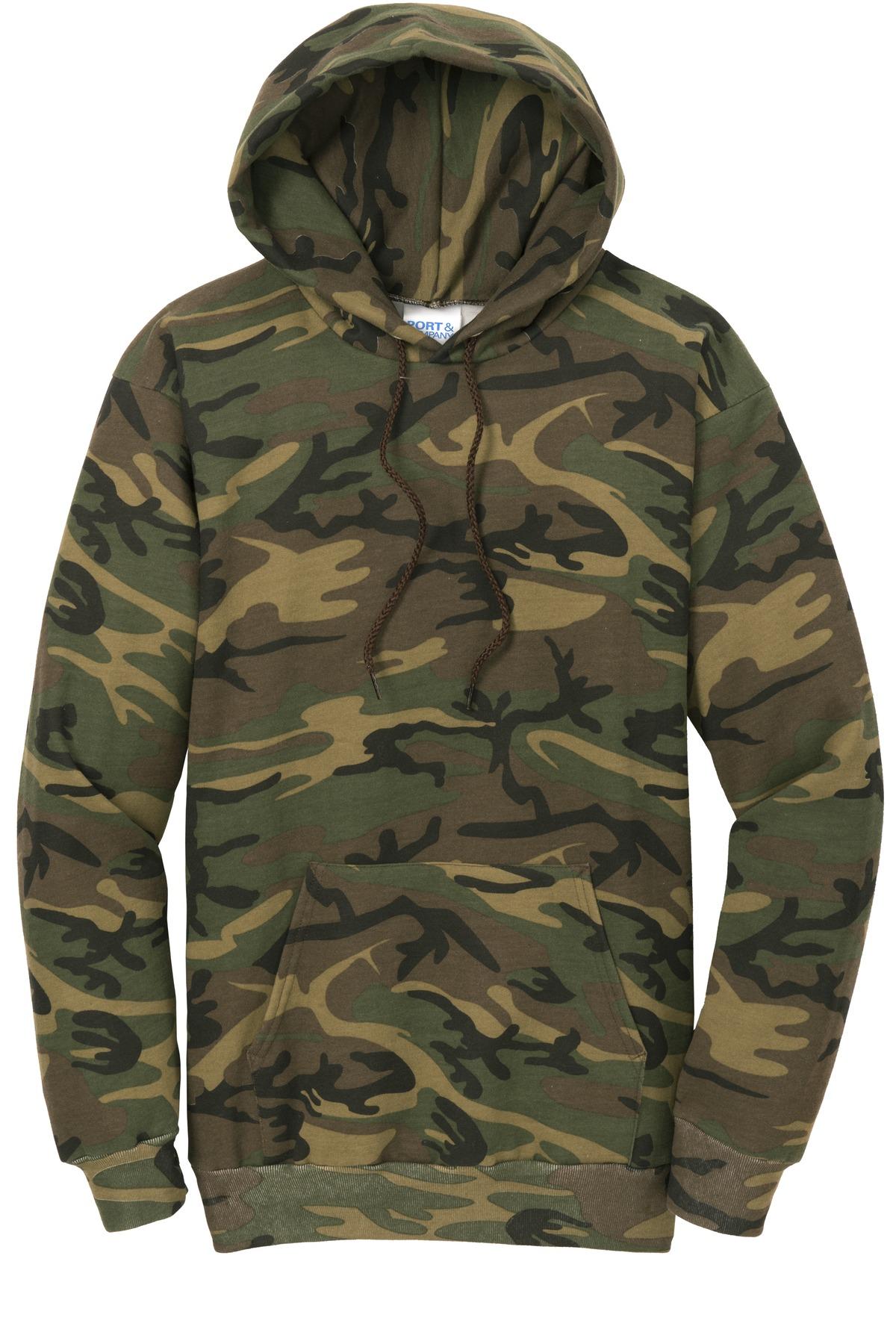 Port & Company ® Core Fleece Camo Pullover Hooded Sweatshirt PC78HC Sizes S-4XL