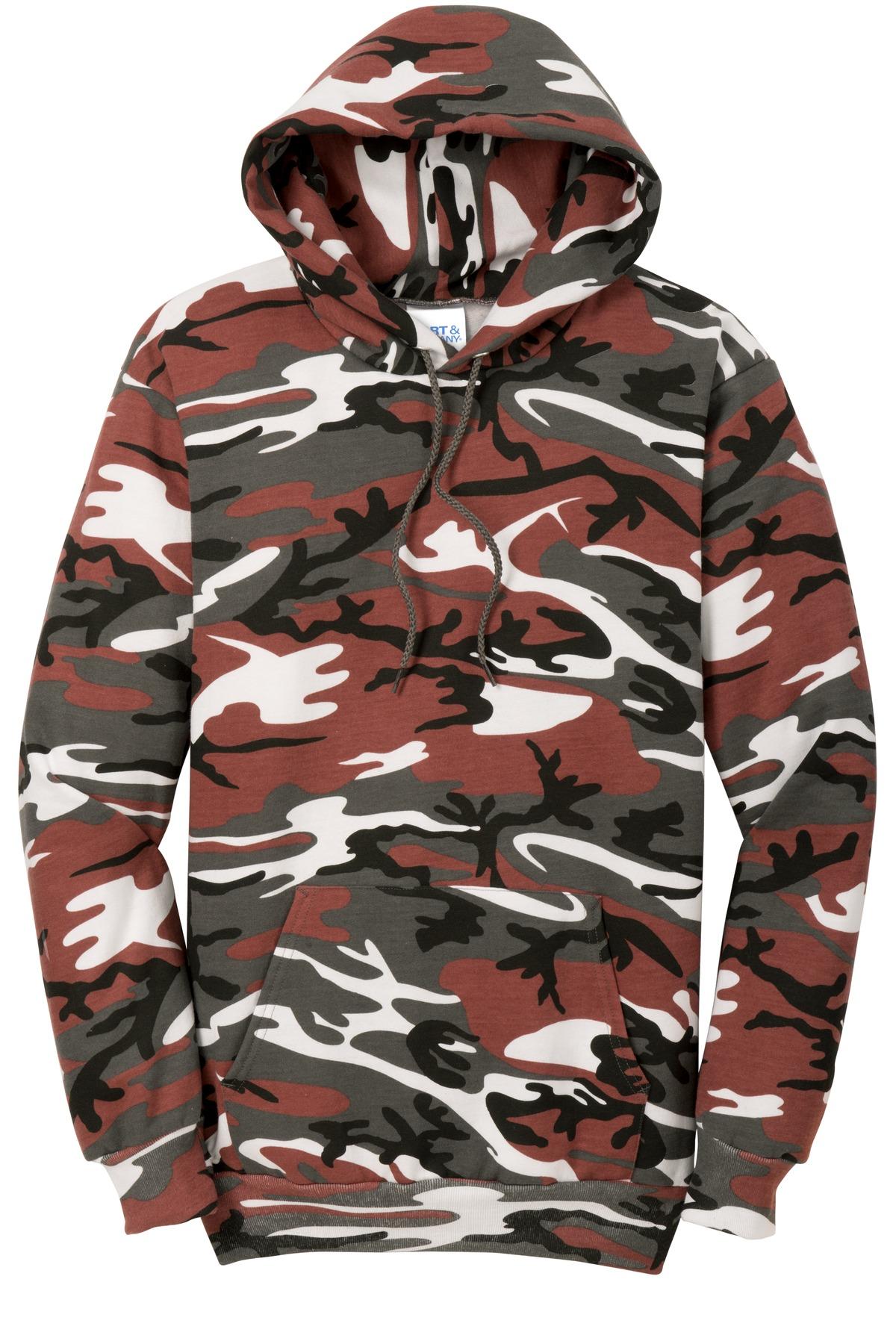 Port & Company ® Core Fleece Camo Pullover Hooded Sweatshirt PC78HC Sizes S-4XL