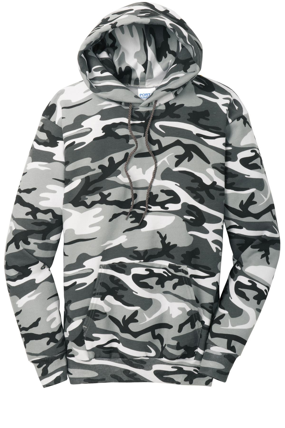 Port & Company ® Core Fleece Camo Pullover Hooded Sweatshirt PC78HC Sizes S-4XL