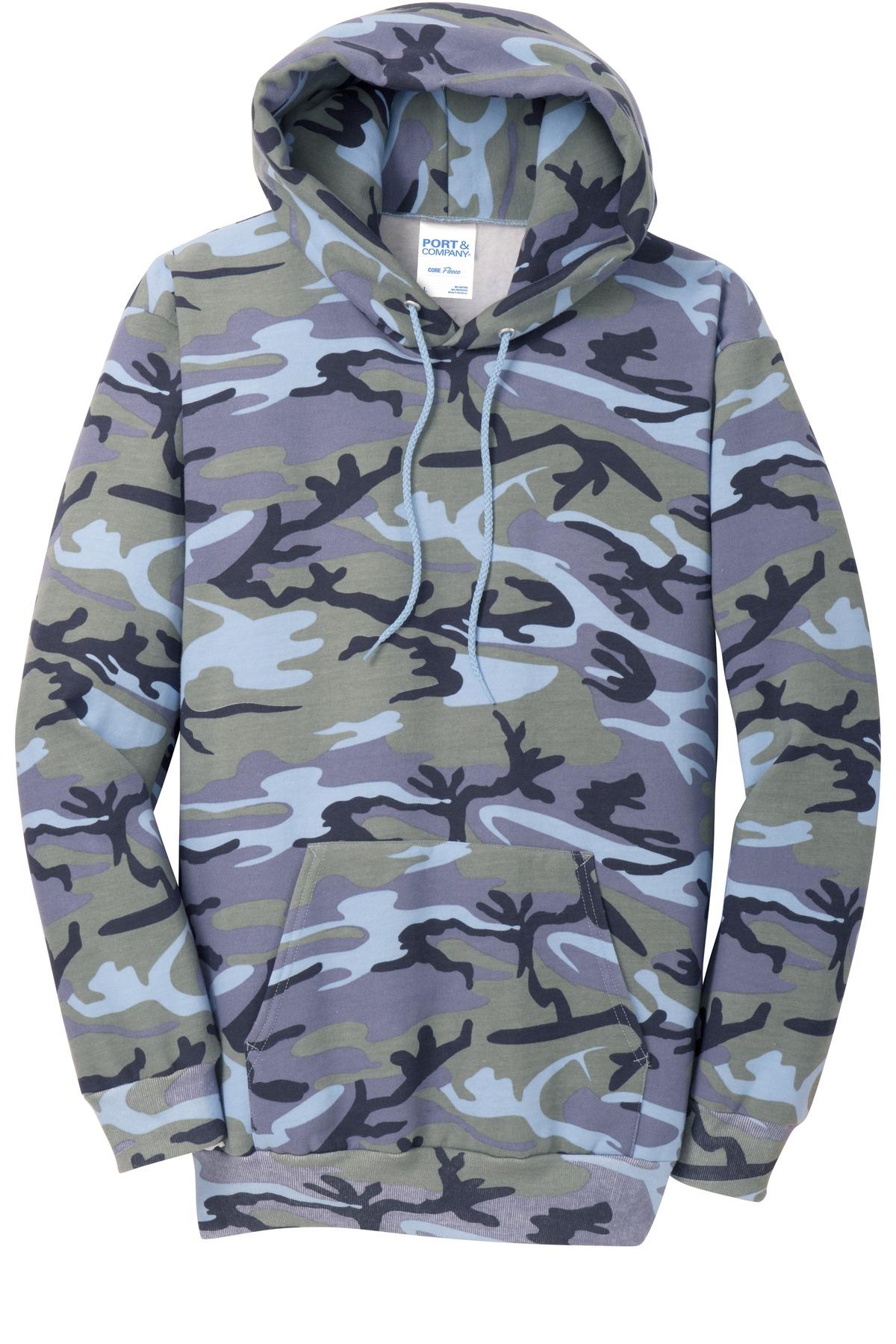 Port & Company ® Core Fleece Camo Pullover Hooded Sweatshirt PC78HC Sizes S-4XL