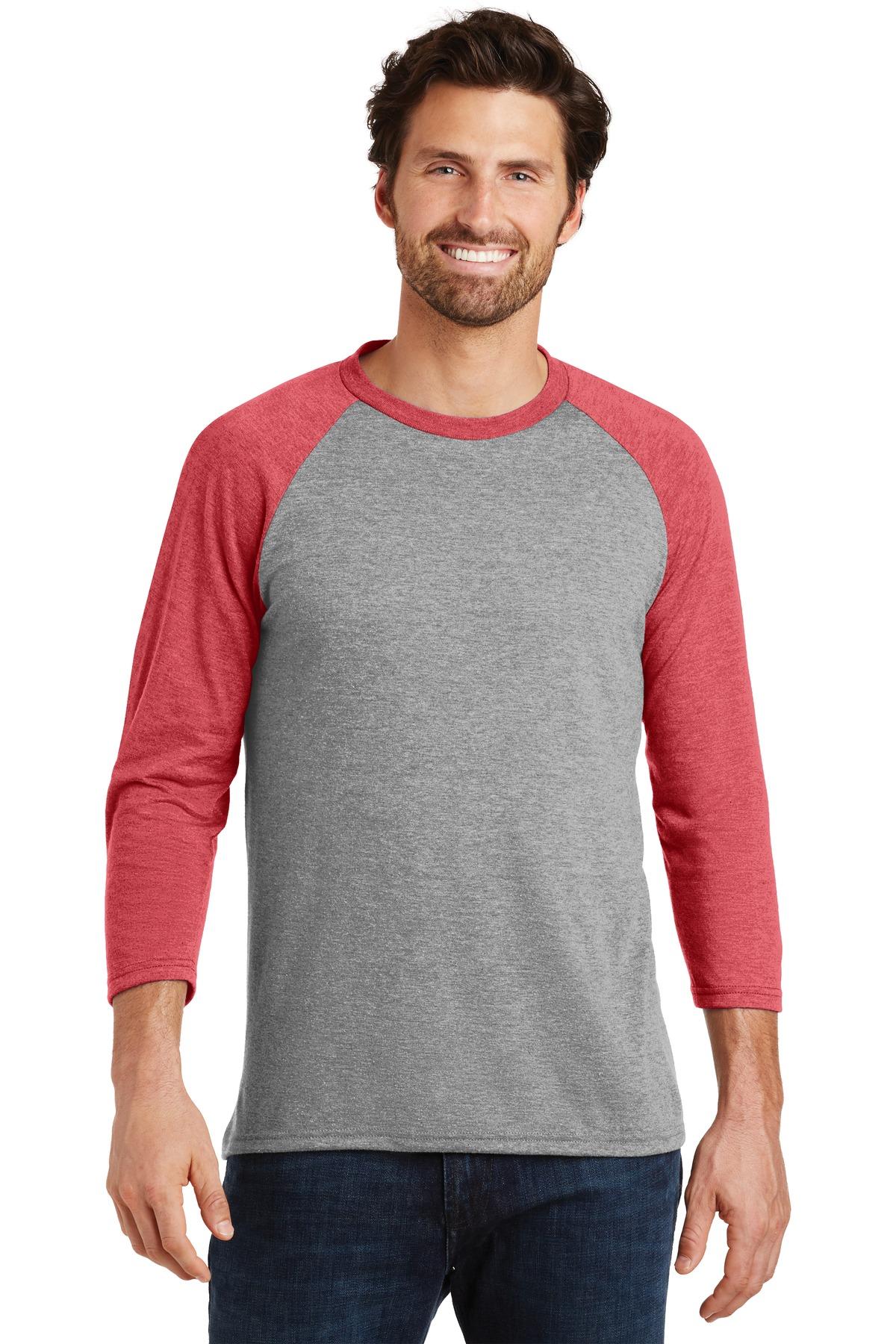 District ® Perfect Tri ® 3/4-Sleeve Raglan Mens Tee DM136 Sizes XS-4XL T-Shirt