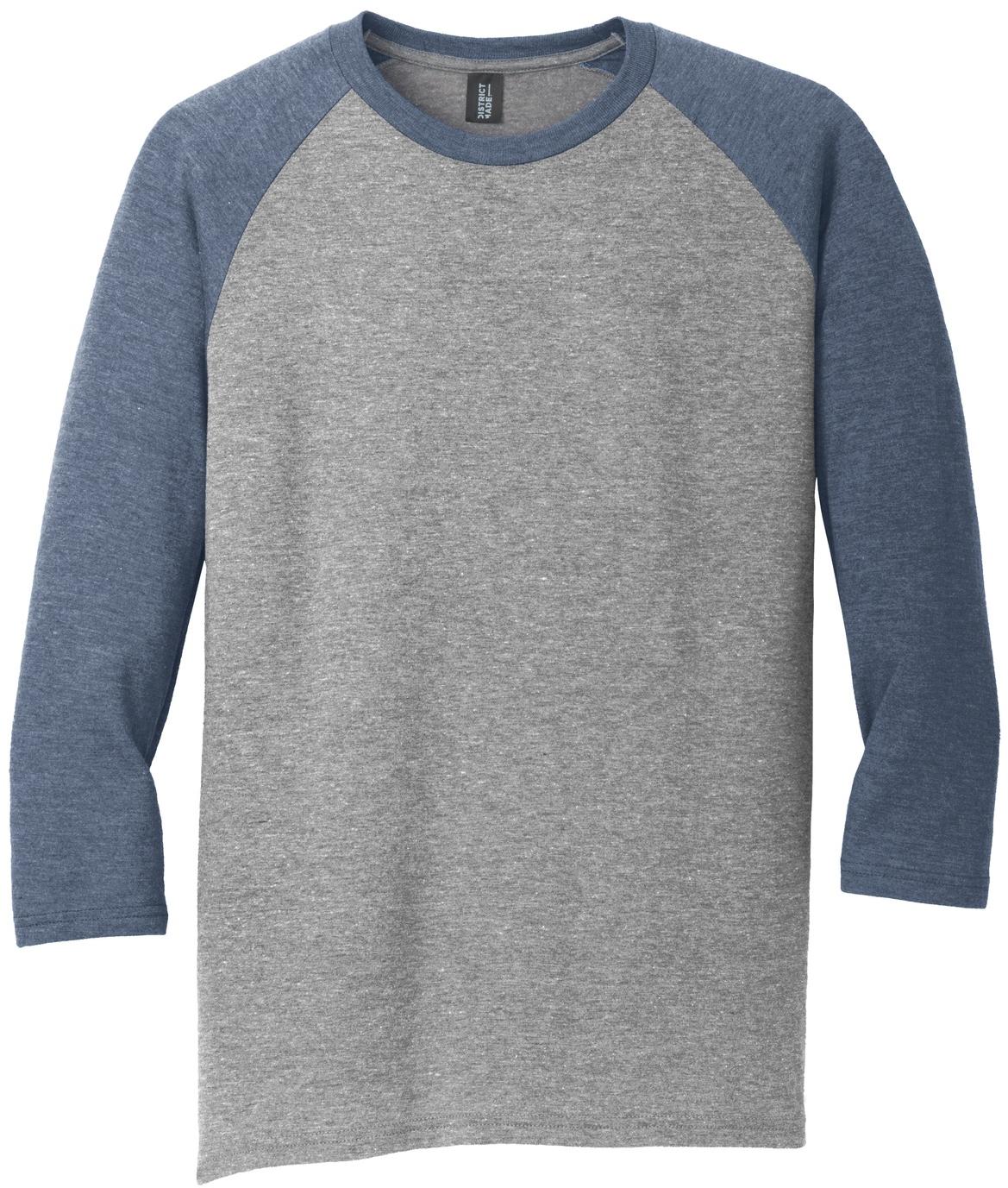 District ® Perfect Tri ® 3/4-Sleeve Raglan Mens Tee DM136 Sizes XS-4XL T-Shirt