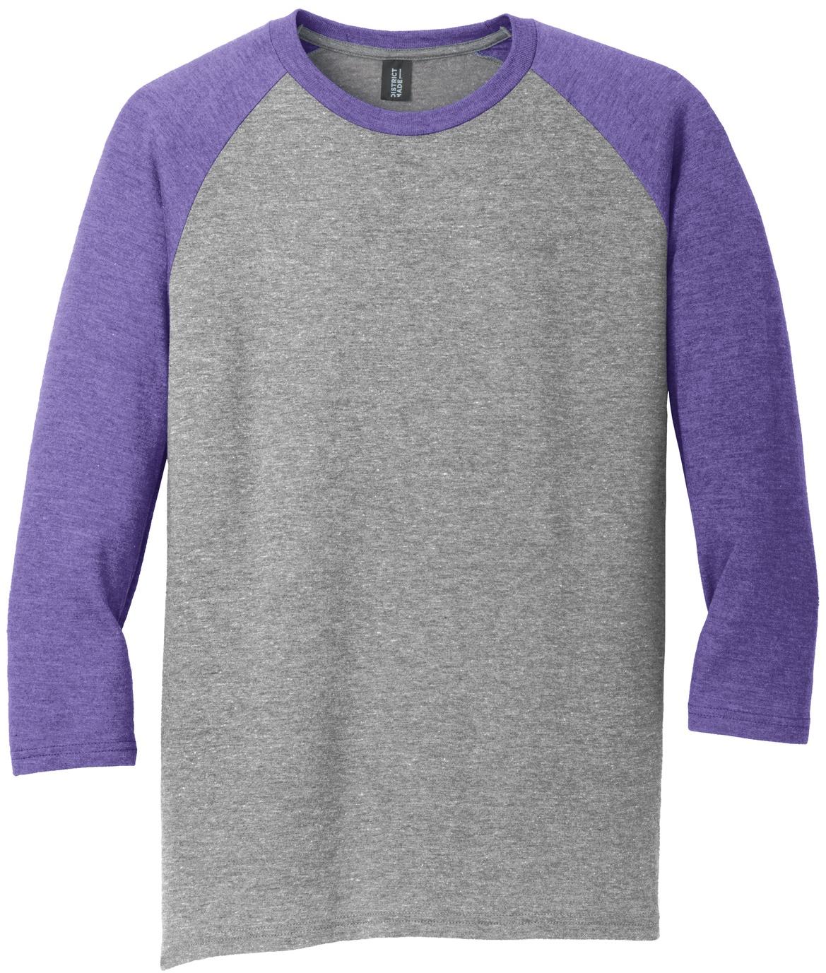 District ® Perfect Tri ® 3/4-Sleeve Raglan Mens Tee DM136 Sizes XS-4XL T-Shirt