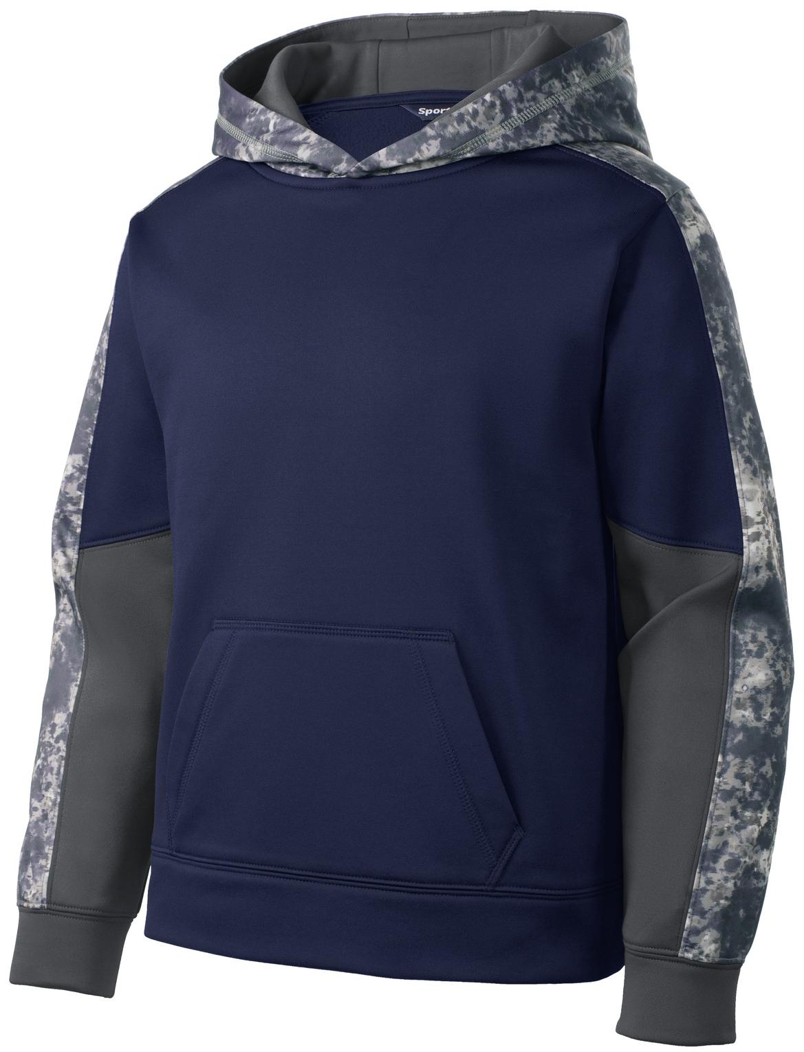 Sport-Tek ® Youth Sport-Wick ® Mineral Freeze Fleece Colorblock Hooded YST231 - Picture 14 of 20