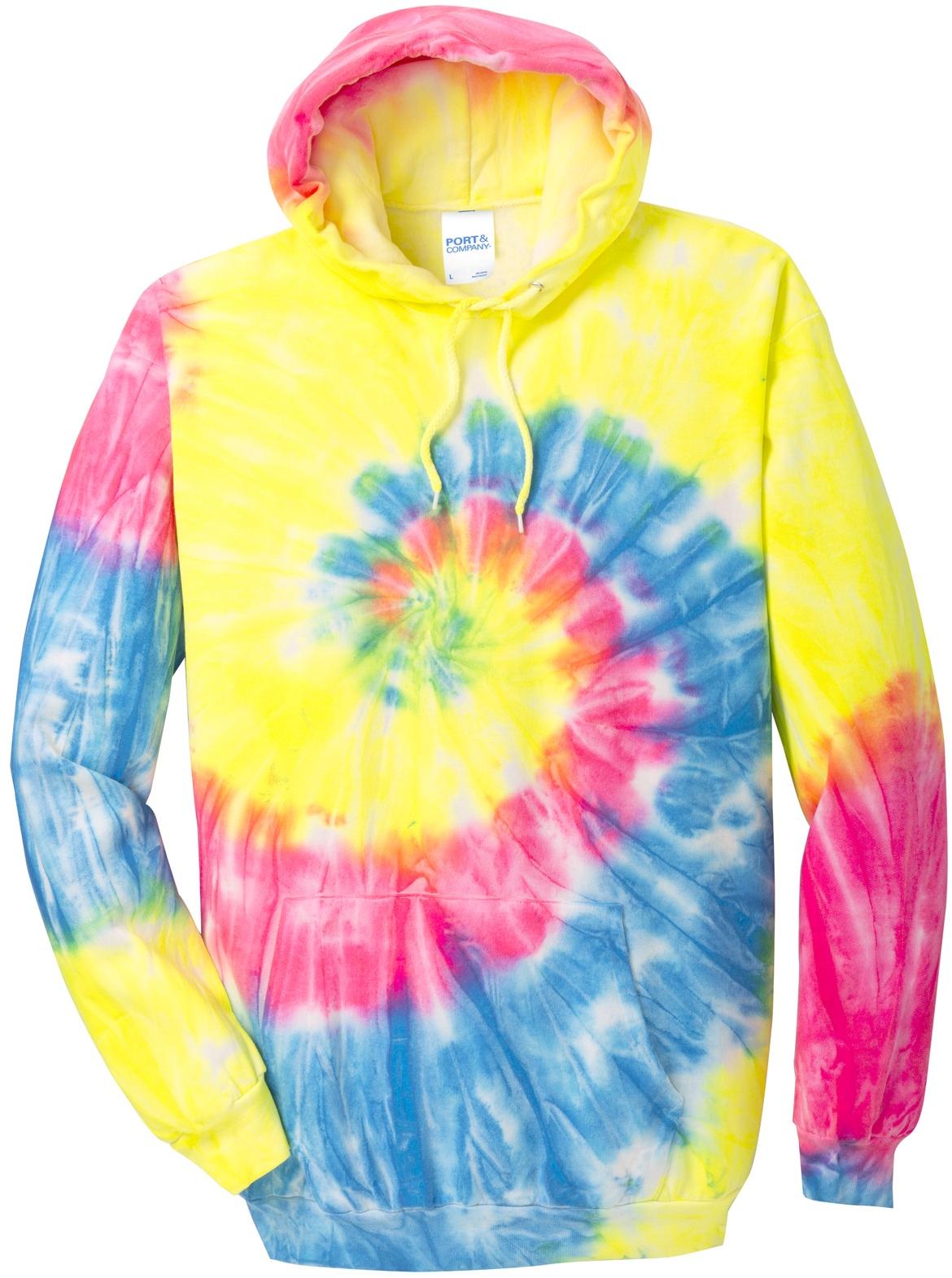 Port & Company ® Tie-Dye Pullover Hooded Sweatshirt PC146 Mens Sizes S-4XL - Picture 24 of 55