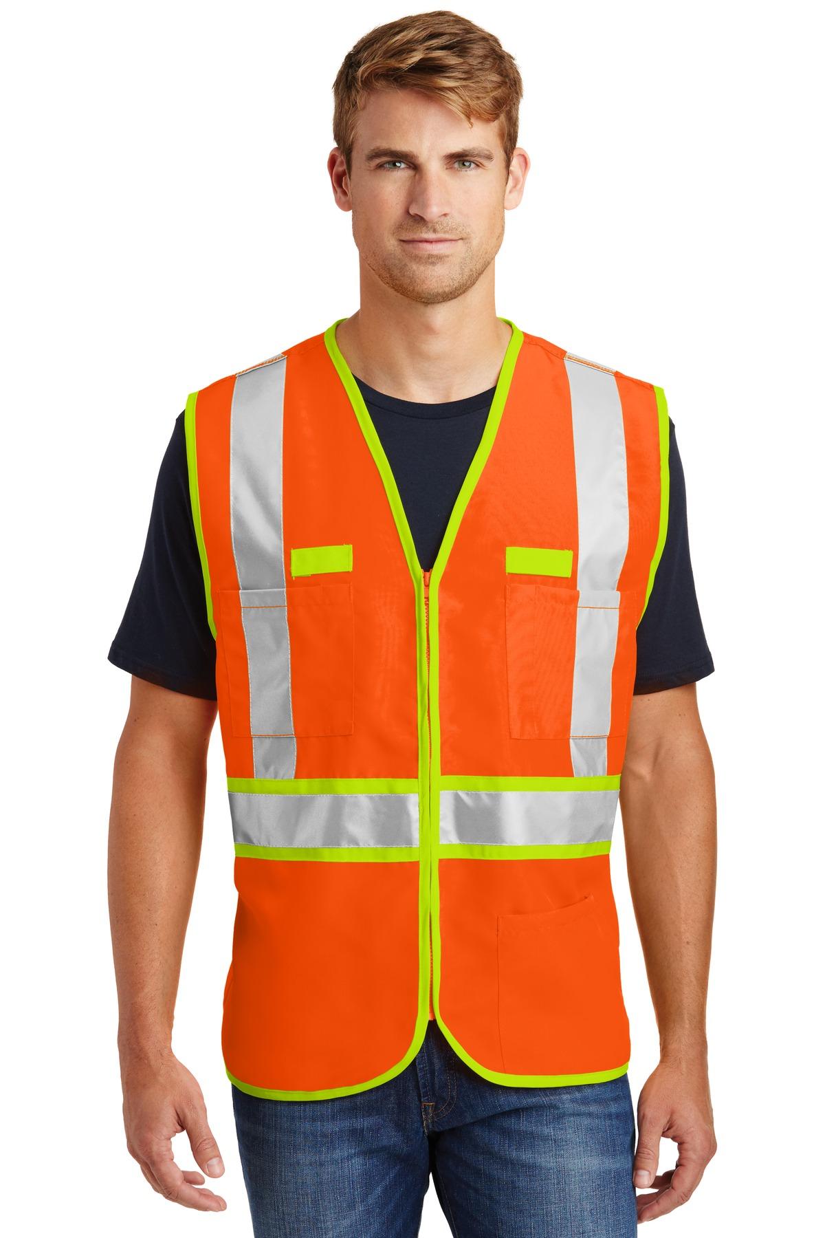 CornerStone ® ANSI 107 Class 2 Dual-Color Woven Safety Vest CSV407 Sizes S-4XL - Picture 2 of 13