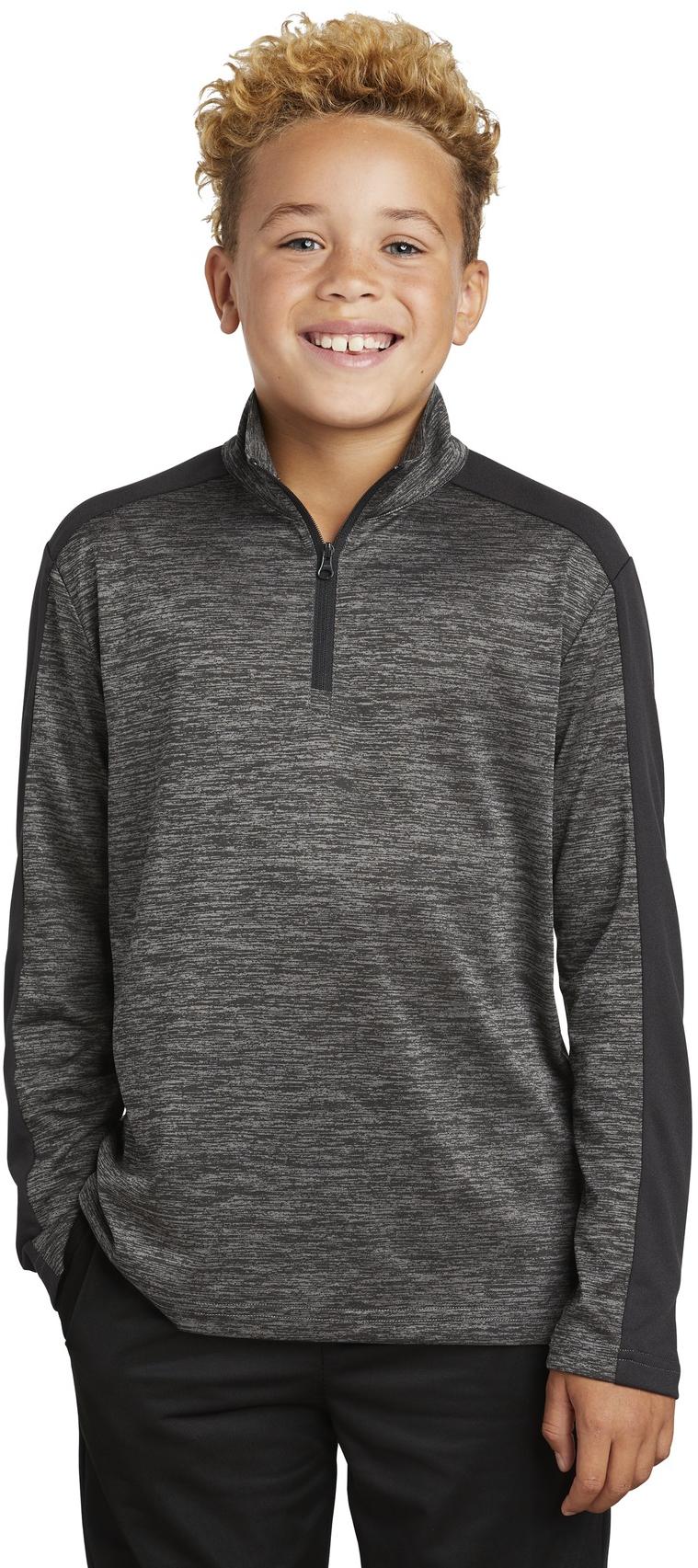 Sport-Tek ®Youth PosiCharge® Electric Heather Colorblock 1/4-Zip Pullover YST397 - Picture 8 of 25
