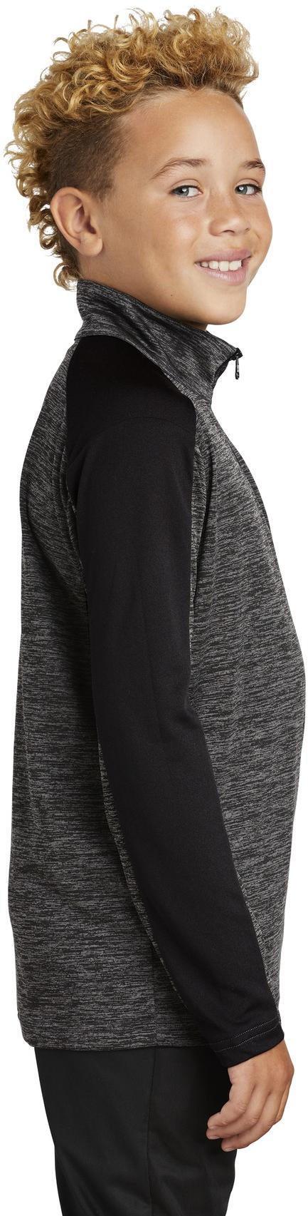 Sport-Tek ®Youth PosiCharge® Electric Heather Colorblock 1/4-Zip Pullover YST397 - Picture 10 of 25