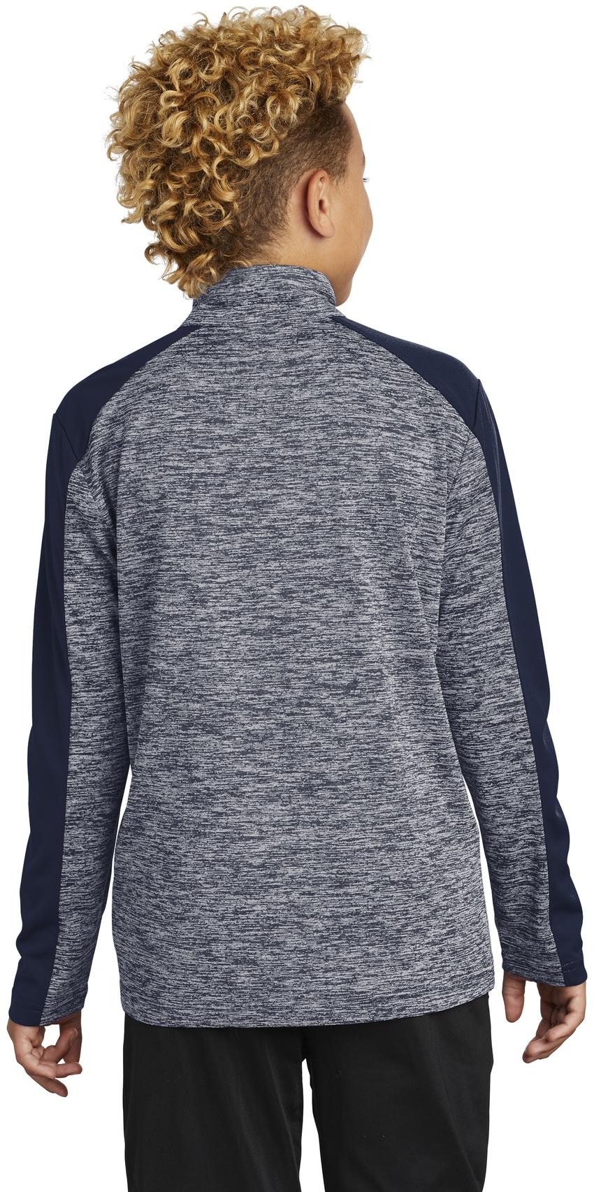 Sport-Tek ®Youth PosiCharge® Electric Heather Colorblock 1/4-Zip Pullover YST397 - Picture 17 of 25
