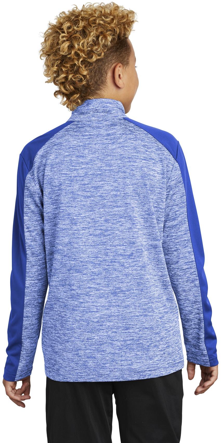Sport-Tek ®Youth PosiCharge® Electric Heather Colorblock 1/4-Zip Pullover YST397 - Picture 23 of 25