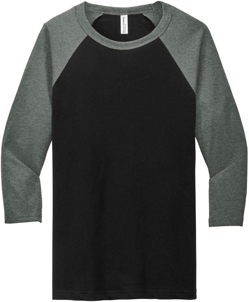 BELLA+CANVAS ® Unisex 3/4-Sleeve Baseball Tee BC3200, 22 Colors, XS-2XL