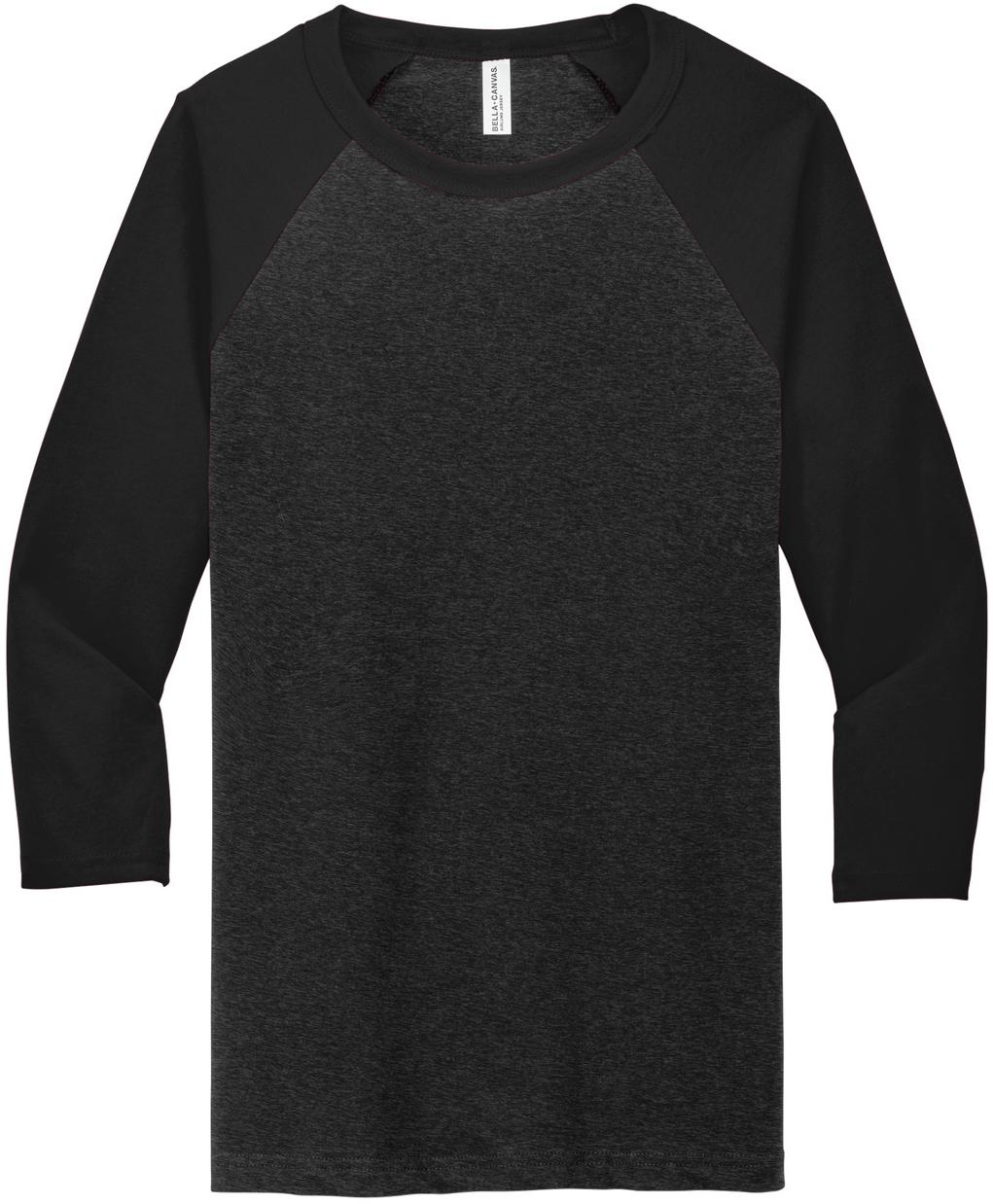 BELLA+CANVAS ® Unisex 3/4-Sleeve Baseball Tee BC3200, 22 Colors, XS-2XL