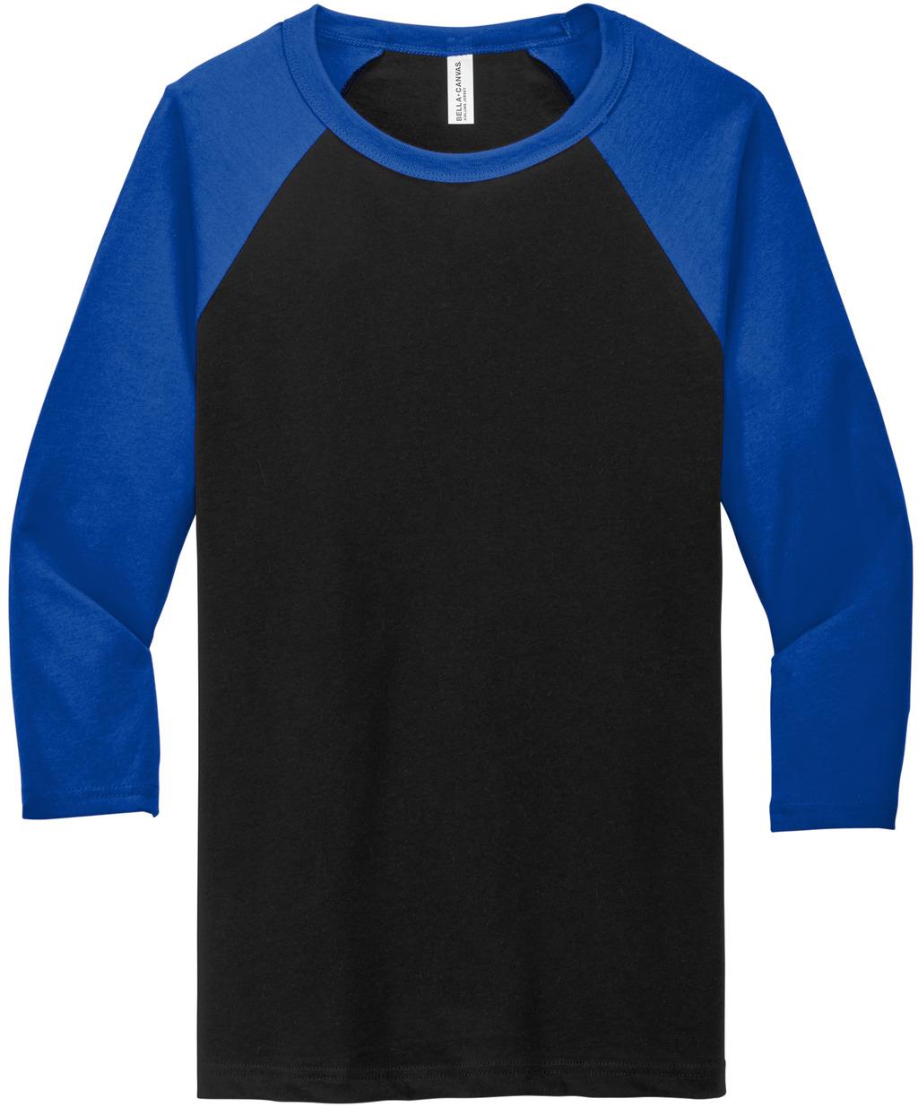 BELLA+CANVAS ® Unisex 3/4-Sleeve Baseball Tee BC3200, 22 Colors, XS-2XL