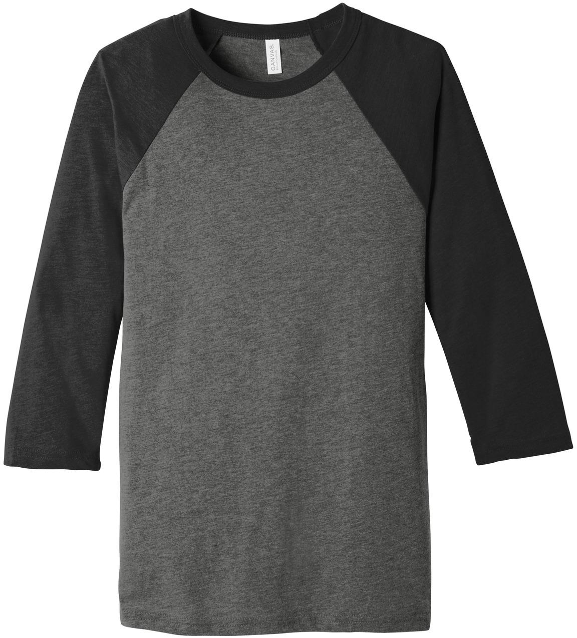 BELLA+CANVAS ® Unisex 3/4-Sleeve Baseball Tee BC3200, 22 Colors, XS-2XL