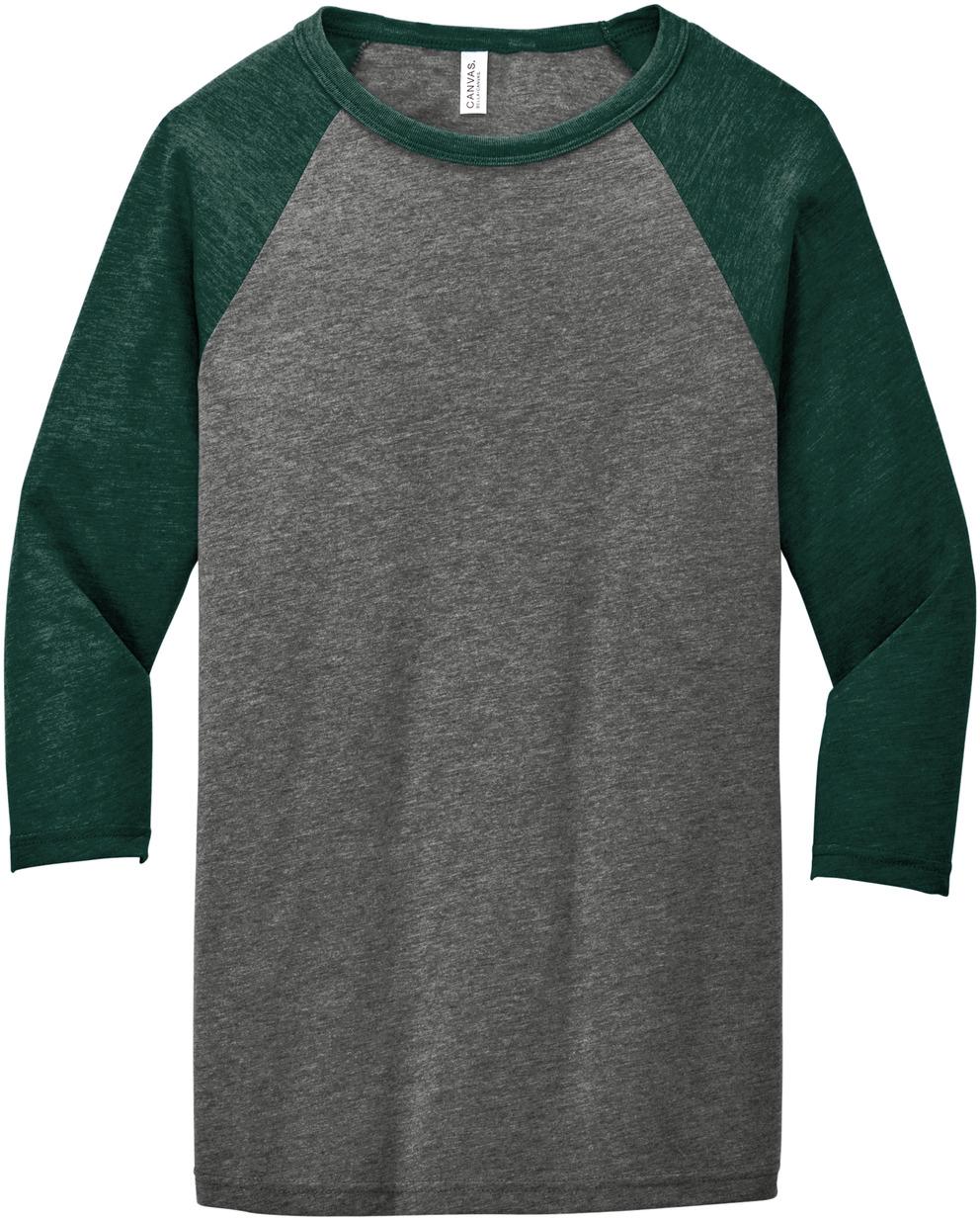 BELLA+CANVAS ® Unisex 3/4-Sleeve Baseball Tee BC3200, 22 Colors, XS-2XL