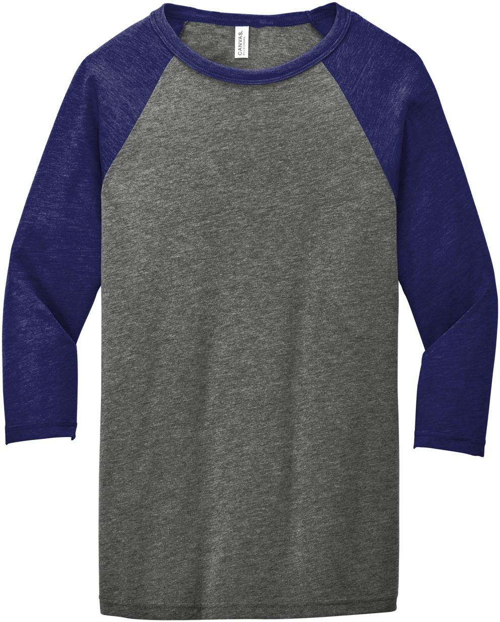 BELLA+CANVAS ® Unisex 3/4-Sleeve Baseball Tee BC3200, 22 Colors, XS-2XL