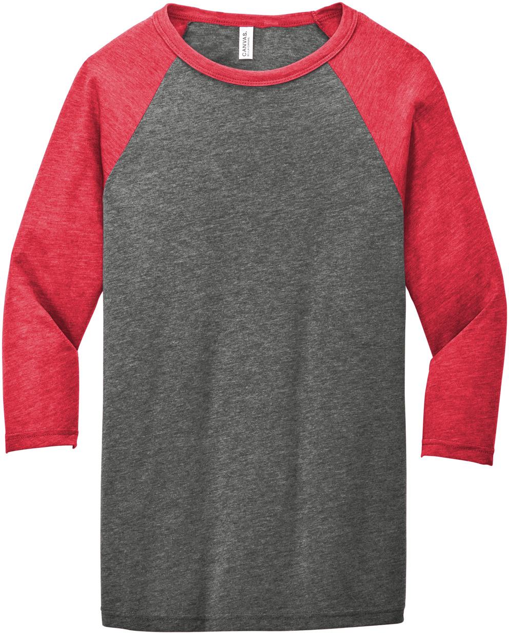 BELLA+CANVAS ® Unisex 3/4-Sleeve Baseball Tee BC3200, 22 Colors, XS-2XL