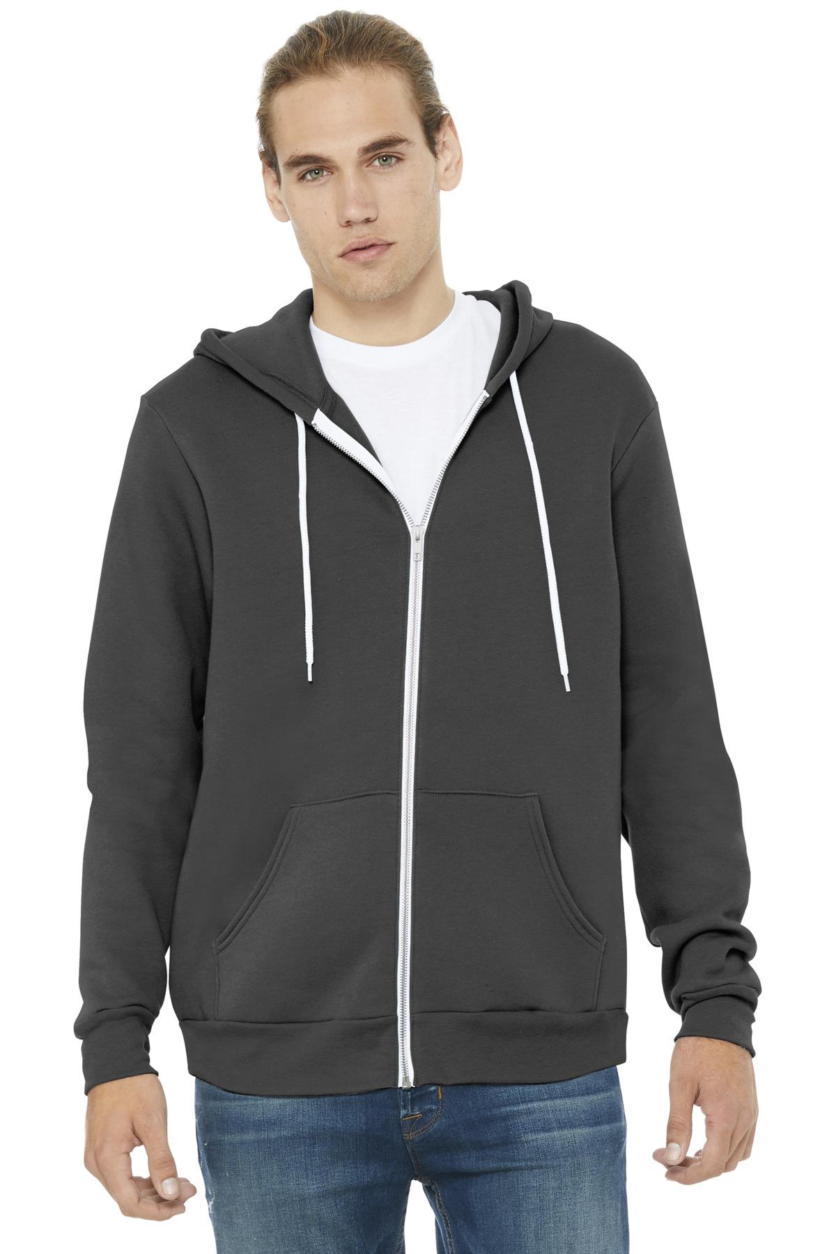 BELLA+CANVAS ® Unisex Sponge Fleece Full-Zip Hooded Sweatshirt BC3739 XS-3XL - Picture 8 of 104