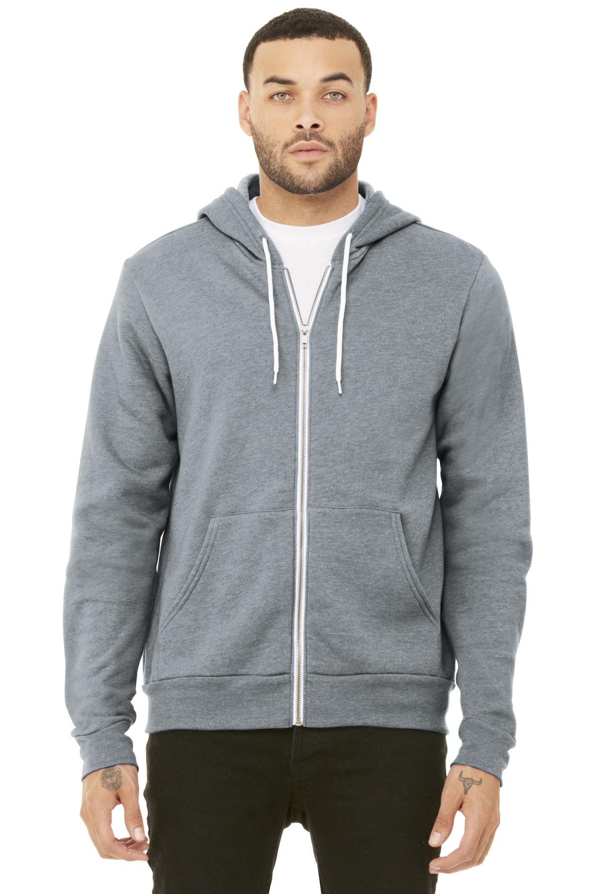 BELLA+CANVAS ® Unisex Sponge Fleece Full-Zip Hooded Sweatshirt BC3739 XS-3XL - Picture 14 of 104