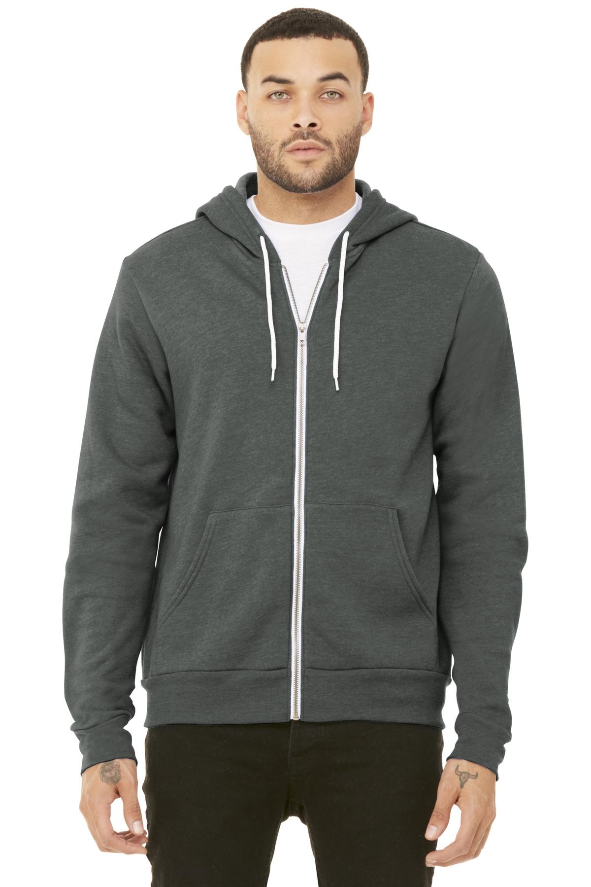 BELLA+CANVAS ® Unisex Sponge Fleece Full-Zip Hooded Sweatshirt BC3739 XS-3XL - Picture 44 of 104
