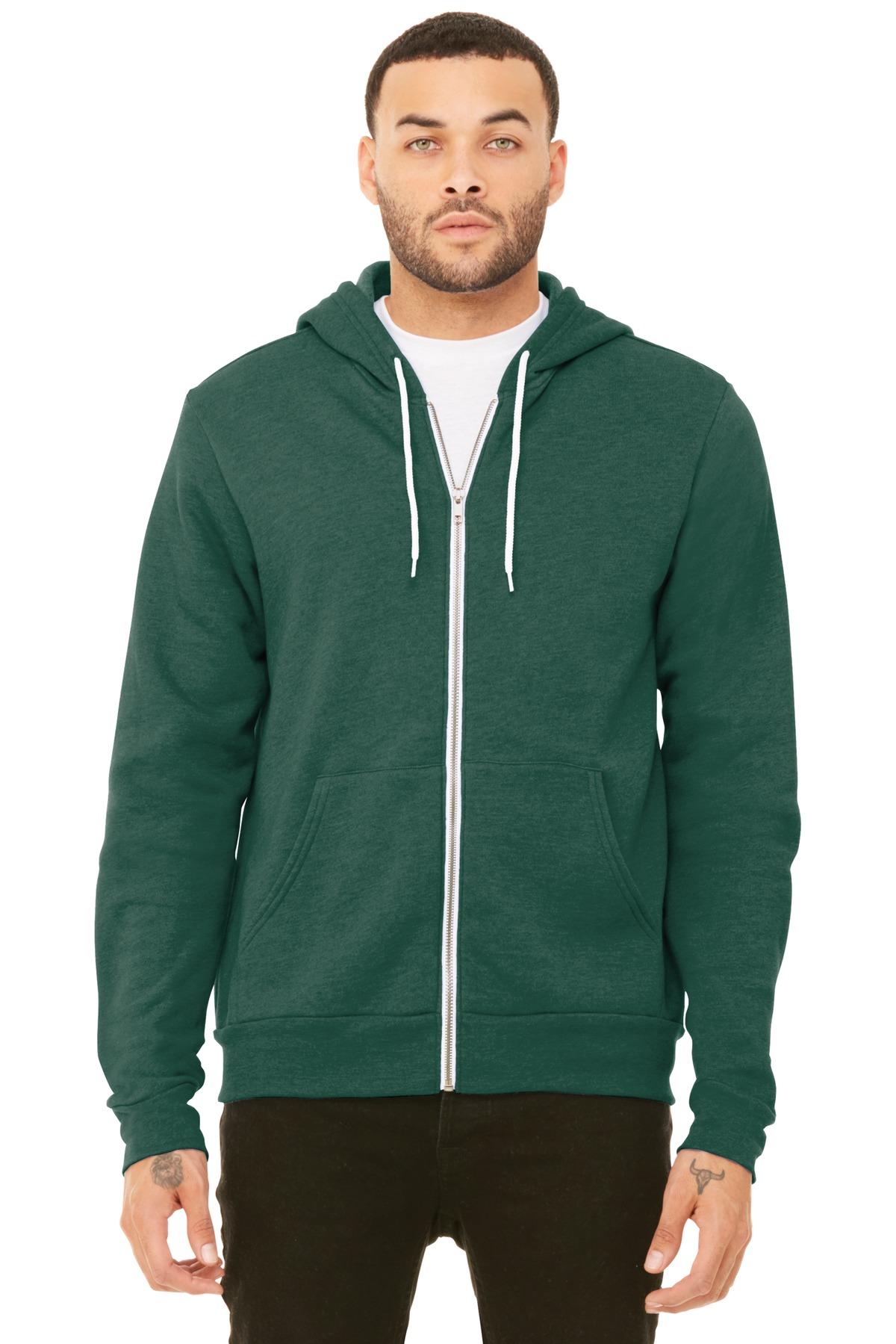 BELLA+CANVAS ® Unisex Sponge Fleece Full-Zip Hooded Sweatshirt BC3739 XS-3XL - Picture 63 of 104
