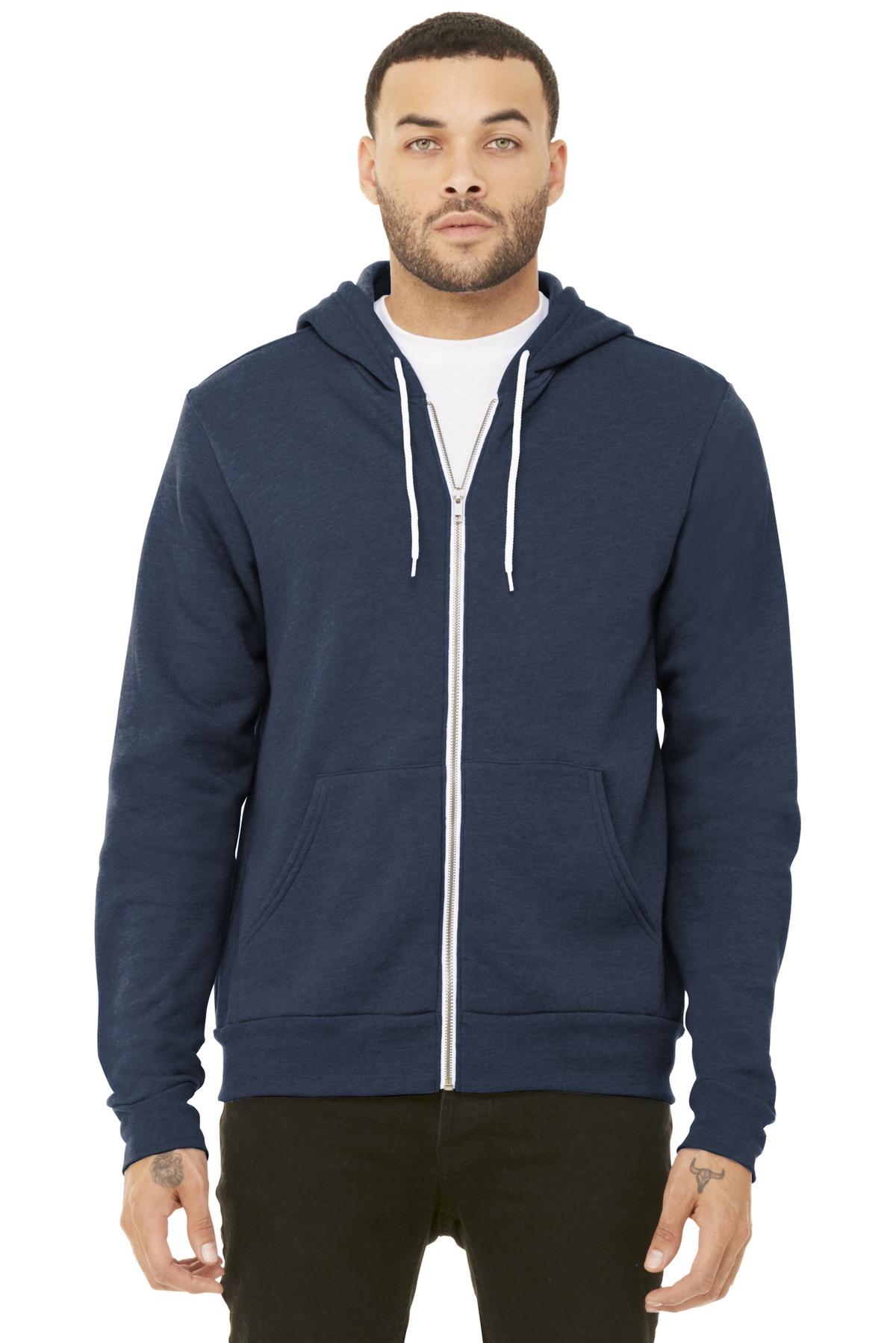 BELLA+CANVAS ® Unisex Sponge Fleece Full-Zip Hooded Sweatshirt BC3739 XS-3XL - Picture 69 of 104